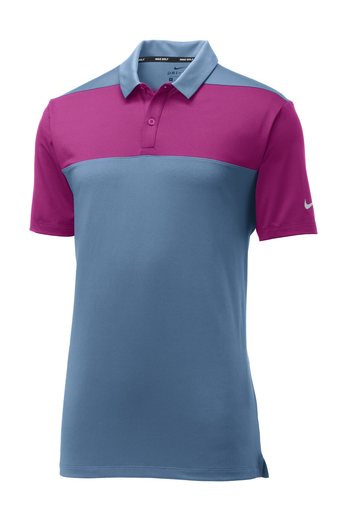 DISCONTINUED Limited Edition Nike Colorblock Polo. 942881 - Thunder Blue/ Hyper Magenta - front