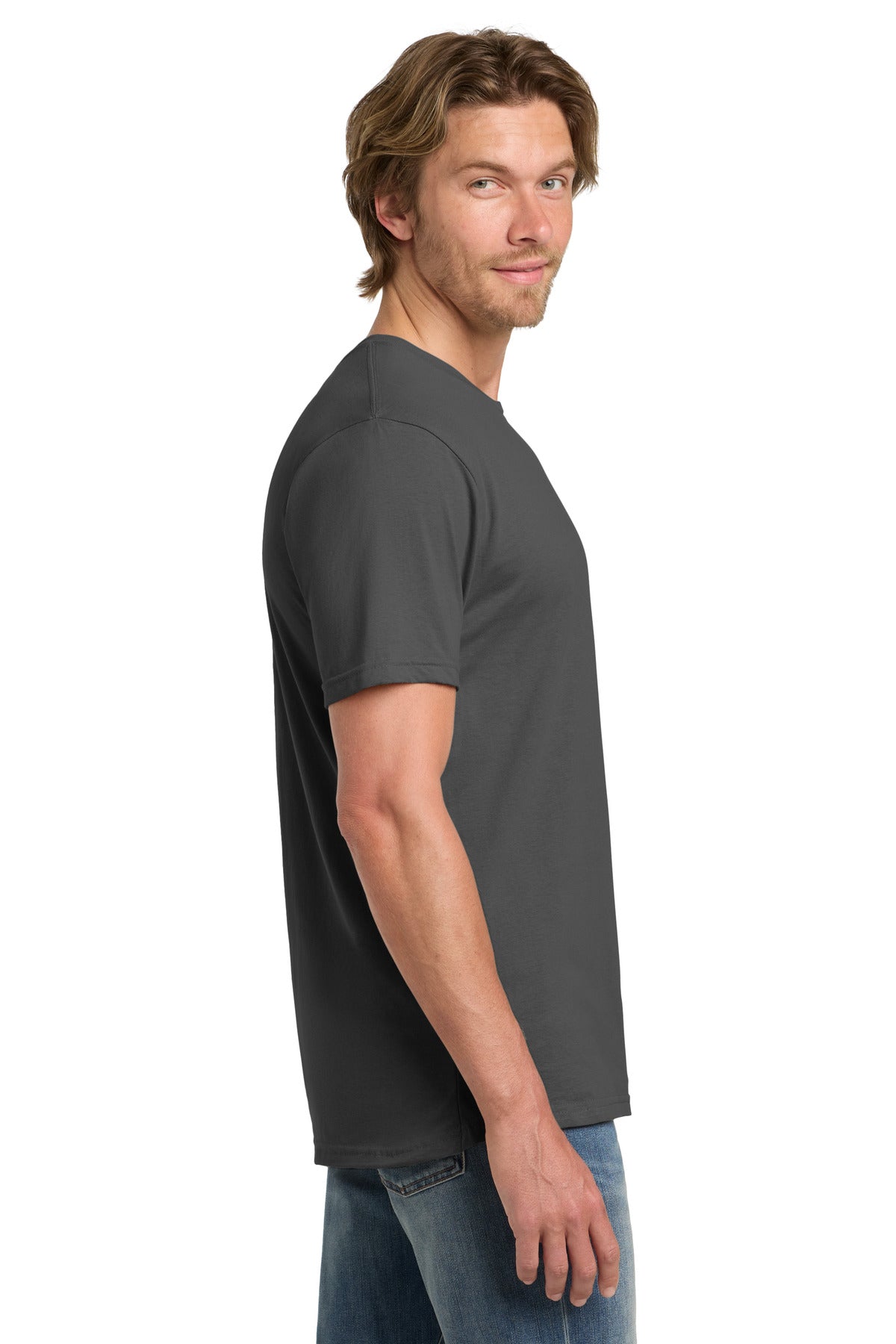Gildan 100% Ring Spun Cotton T-Shirt. 980 - Charcoal - side