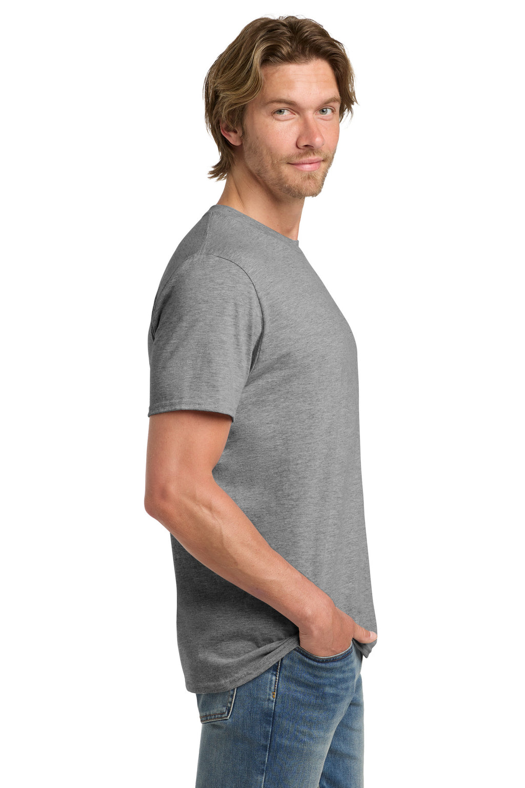 Gildan 100% Ring Spun Cotton T-Shirt. 980 - Graphite Heather - side