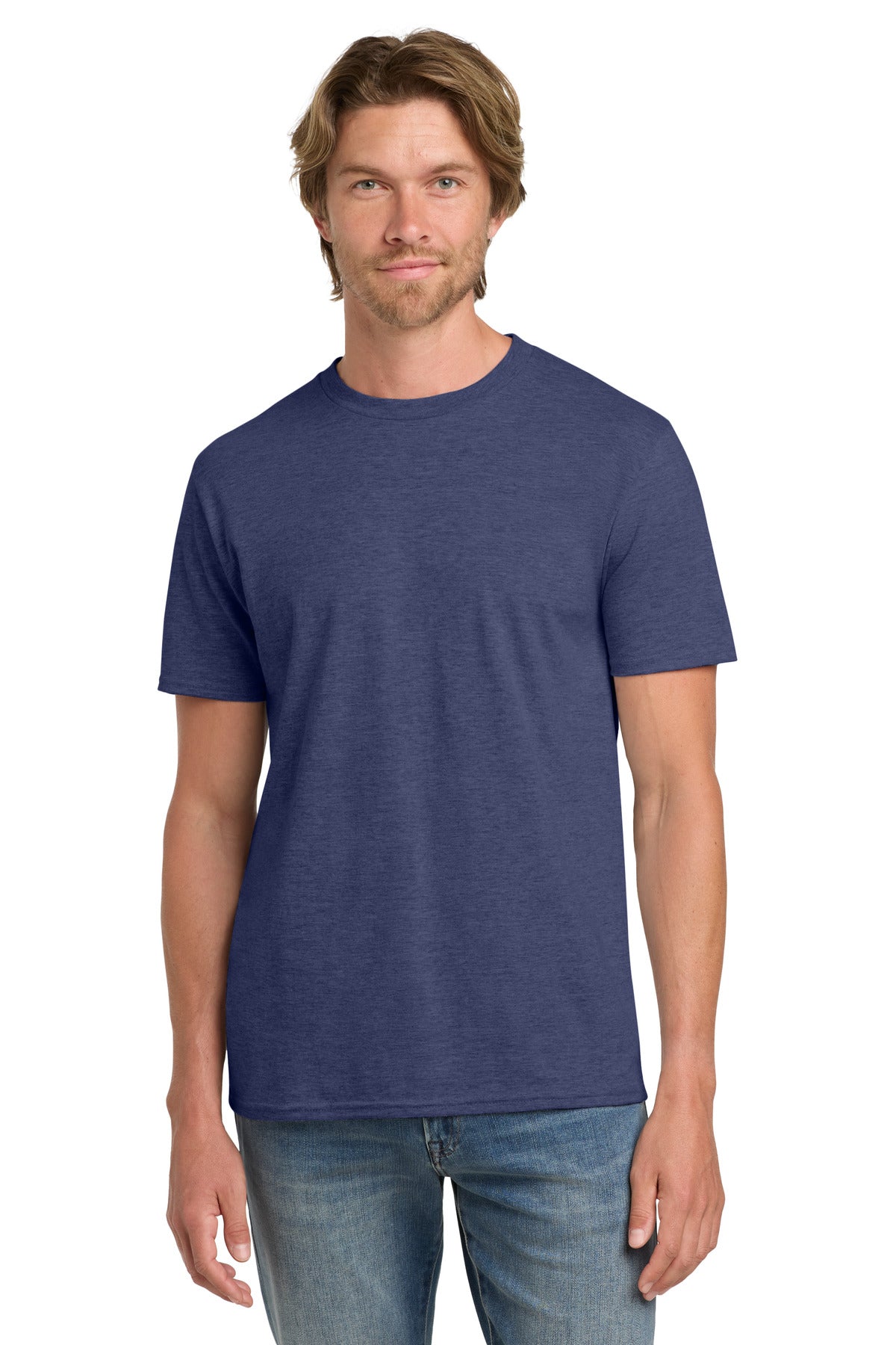 Gildan 100% Ring Spun Cotton T-Shirt. 980 - Heather Blue - front