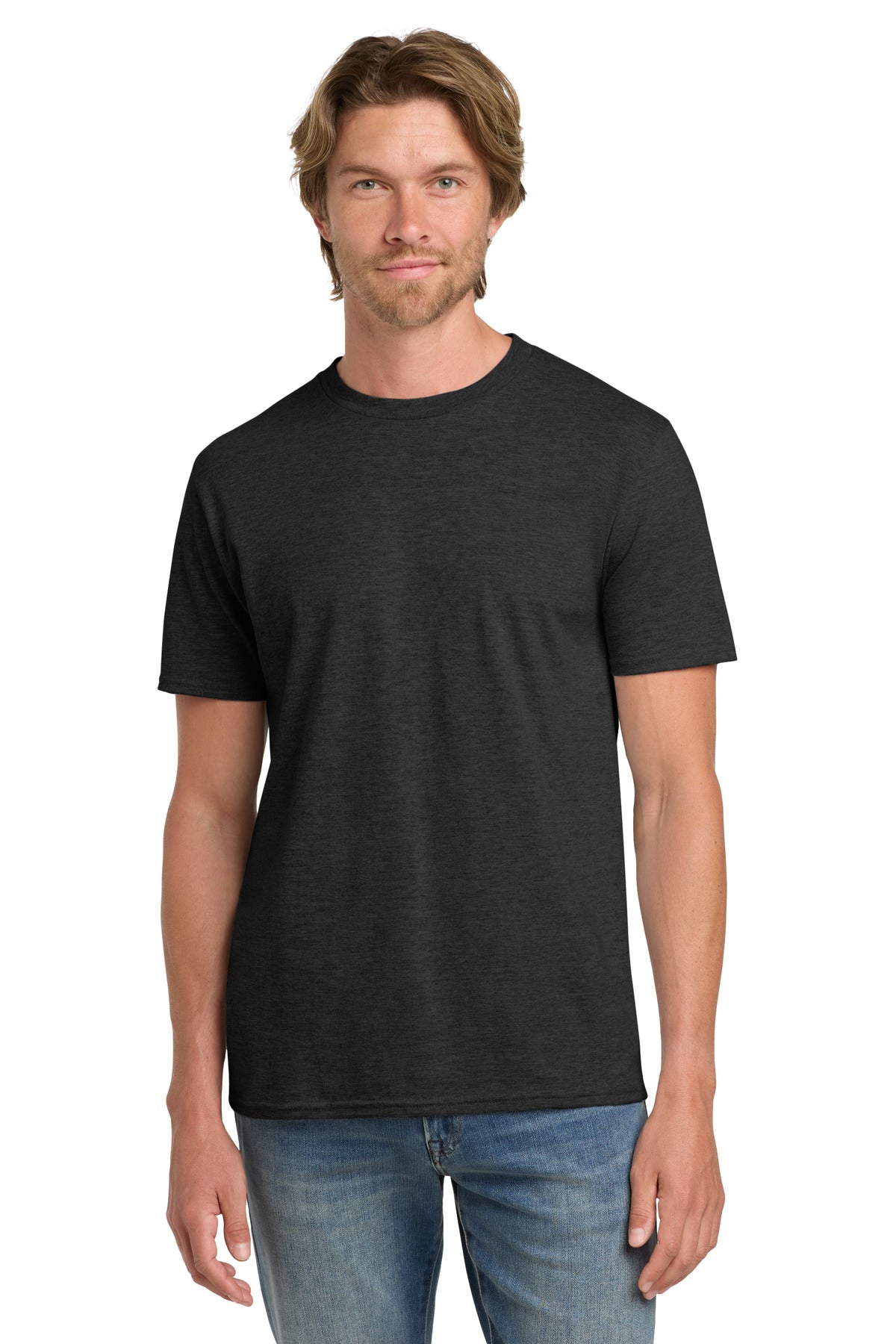 Gildan 100% Ring Spun Cotton T-Shirt. 980 - Heather Dark Grey - front