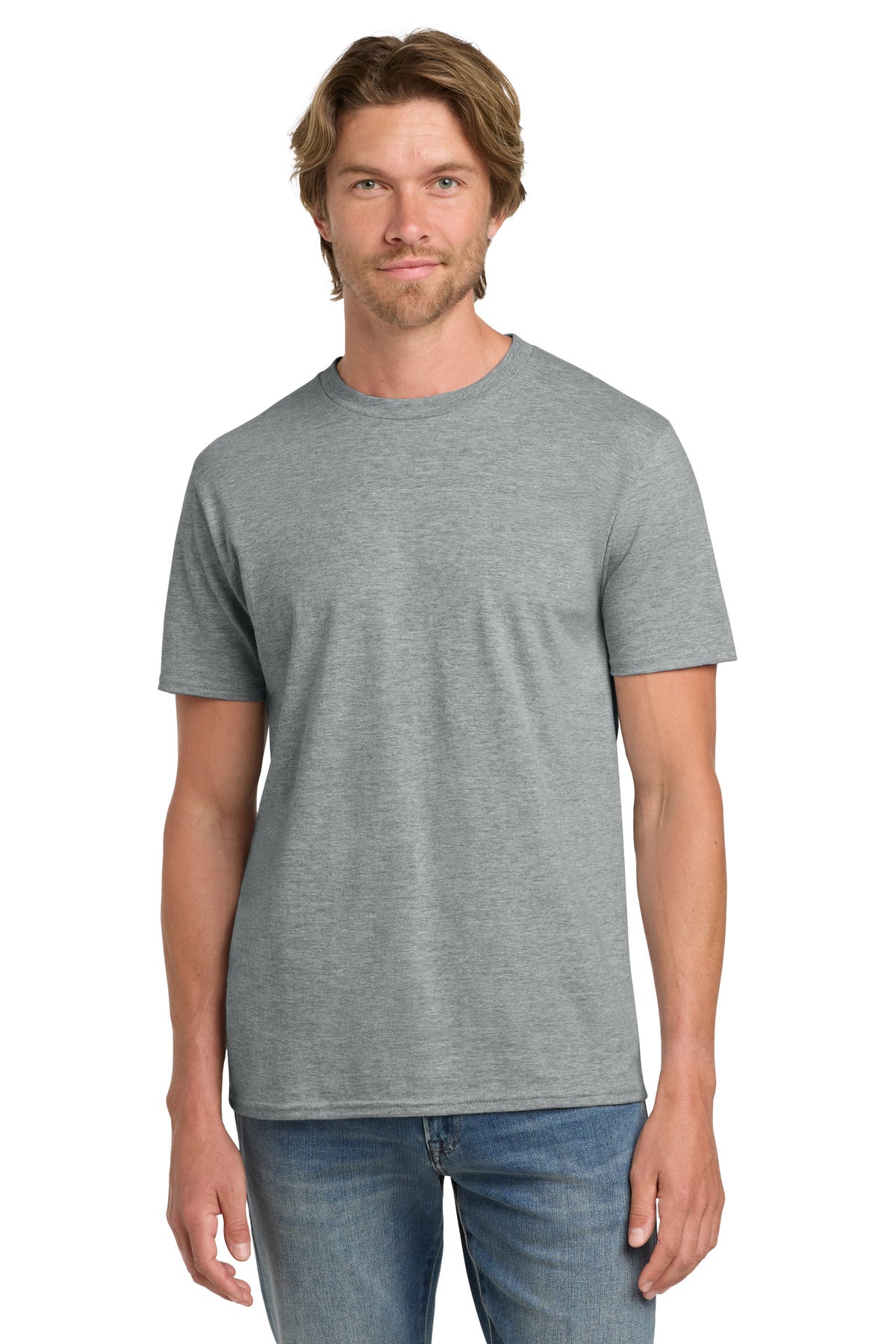 Gildan 100% Ring Spun Cotton T-Shirt. 980 - Heather Grey - front