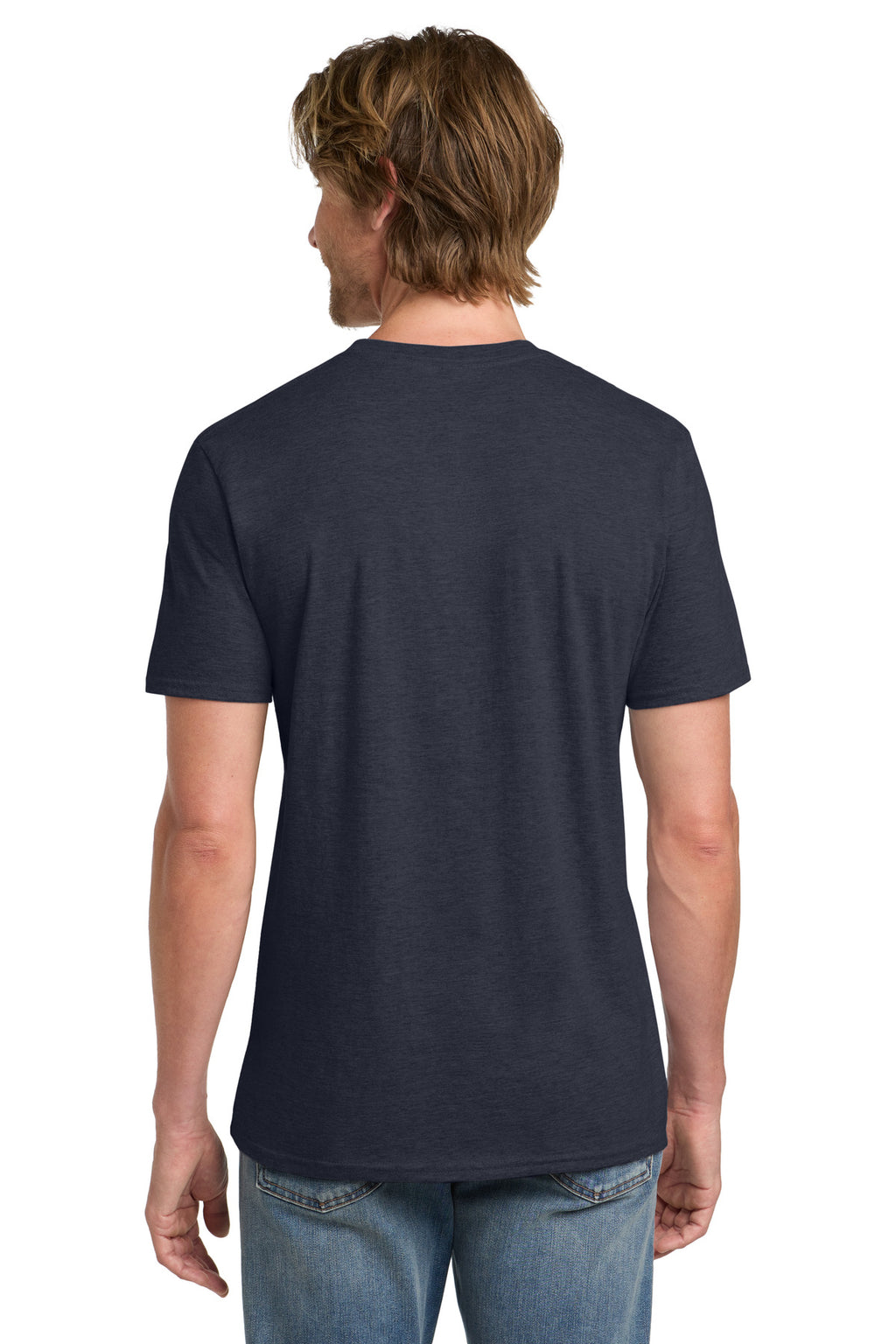 Gildan 100% Ring Spun Cotton T-Shirt. 980 - Heather Navy - back
