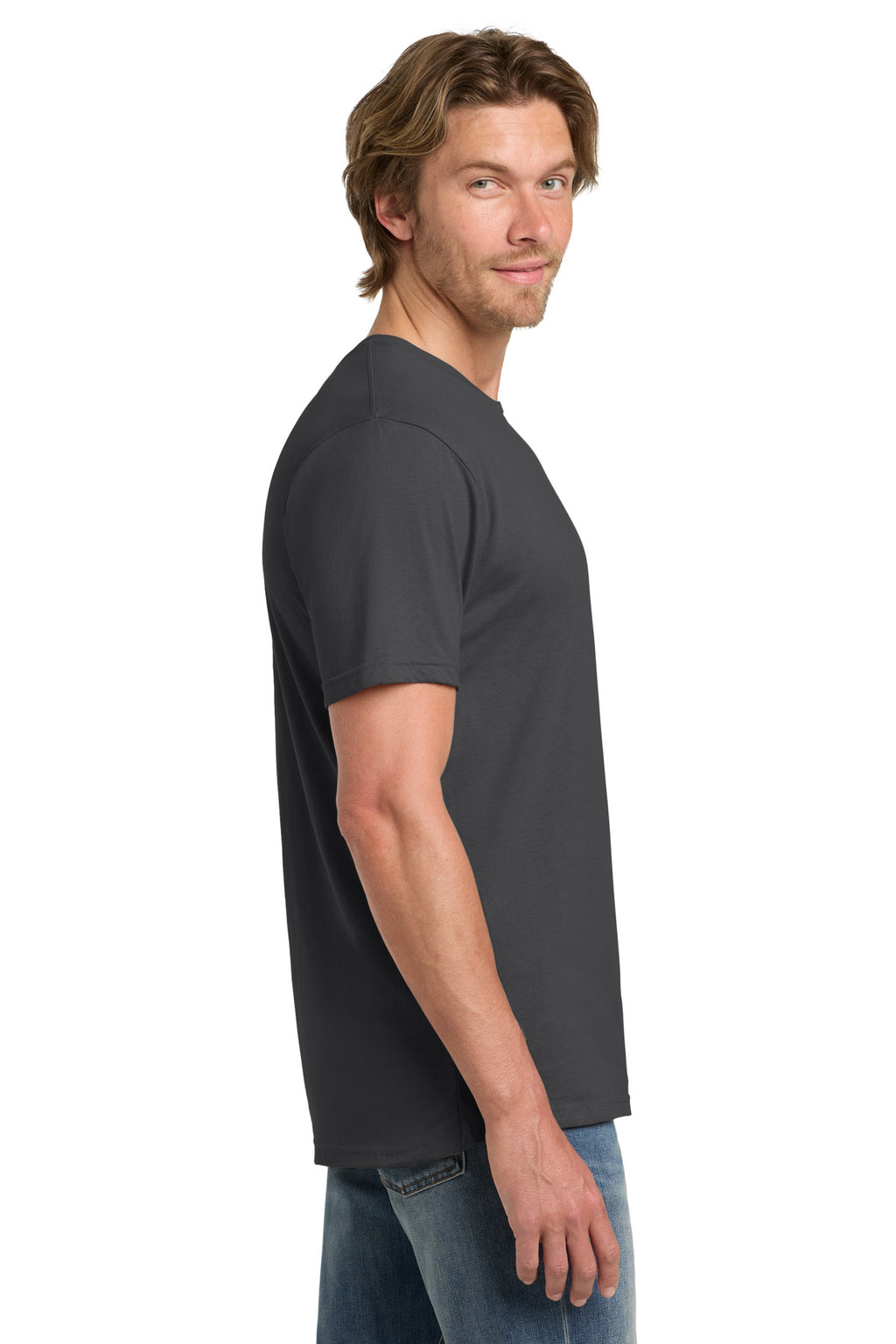 Gildan 100% Ring Spun Cotton T-Shirt. 980 - Smoke - side