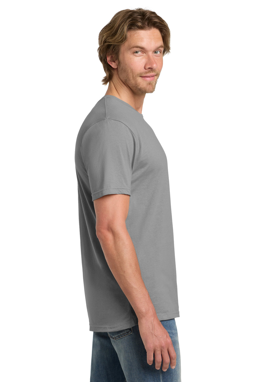 Gildan 100% Ring Spun Cotton T-Shirt. 980 - Storm Grey - side