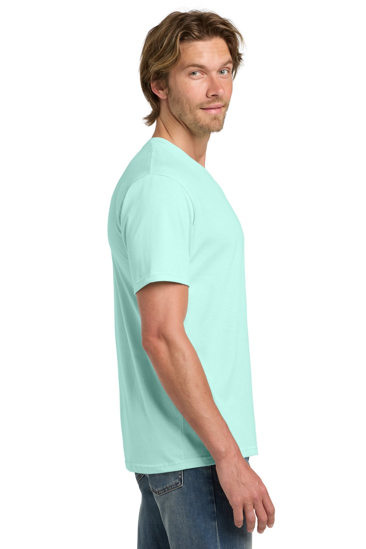 Gildan 100% Ring Spun Cotton T-Shirt. 980 - Teal Ice - side