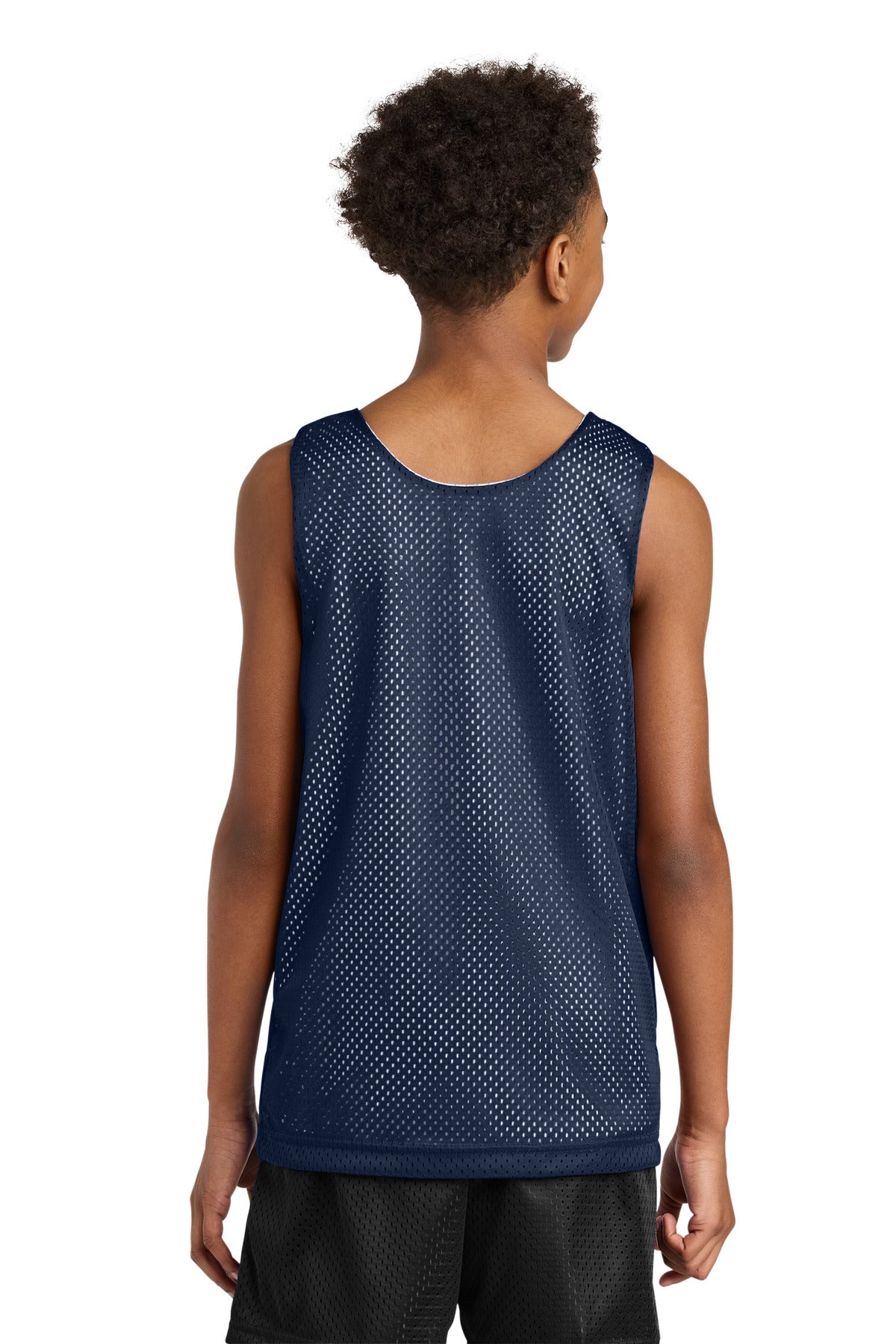 A4 Sprint Youth Reversible Mesh Tank A4N2206 - Navy/ White - back