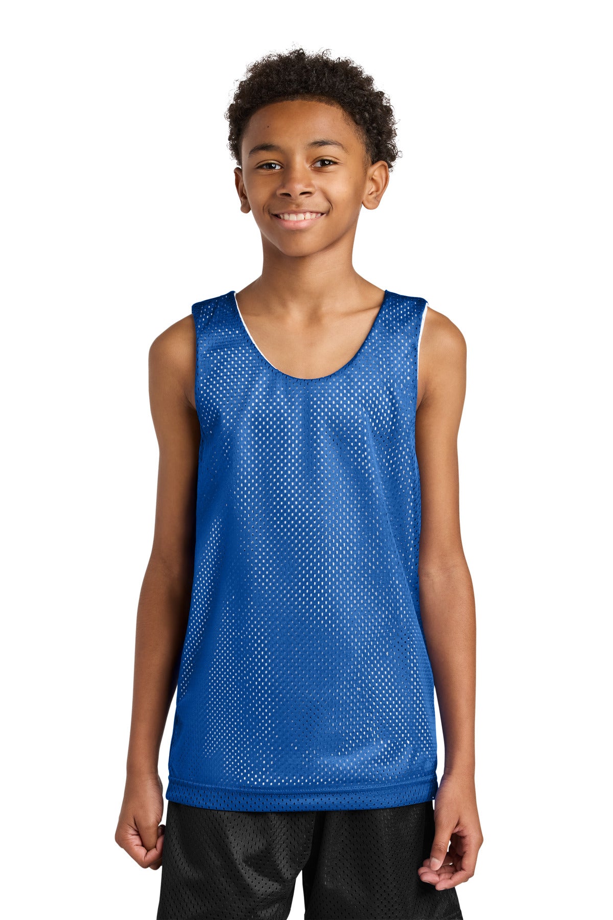A4 Sprint Youth Reversible Mesh Tank A4N2206 - Royal/ White - front