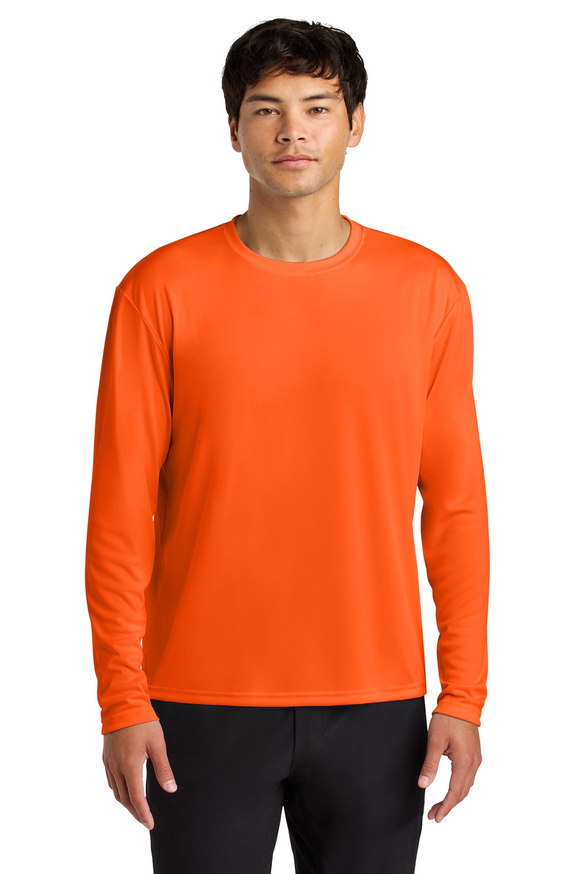 A4 Cooling Performance Long Sleeve Tee A4N3165 - Safety Orange - front