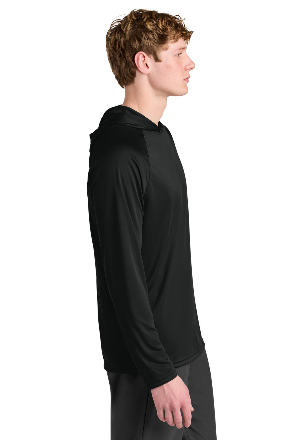 A4 Cooling Performance Long Sleeve Hooded Tee A4N3409 - Black - side
