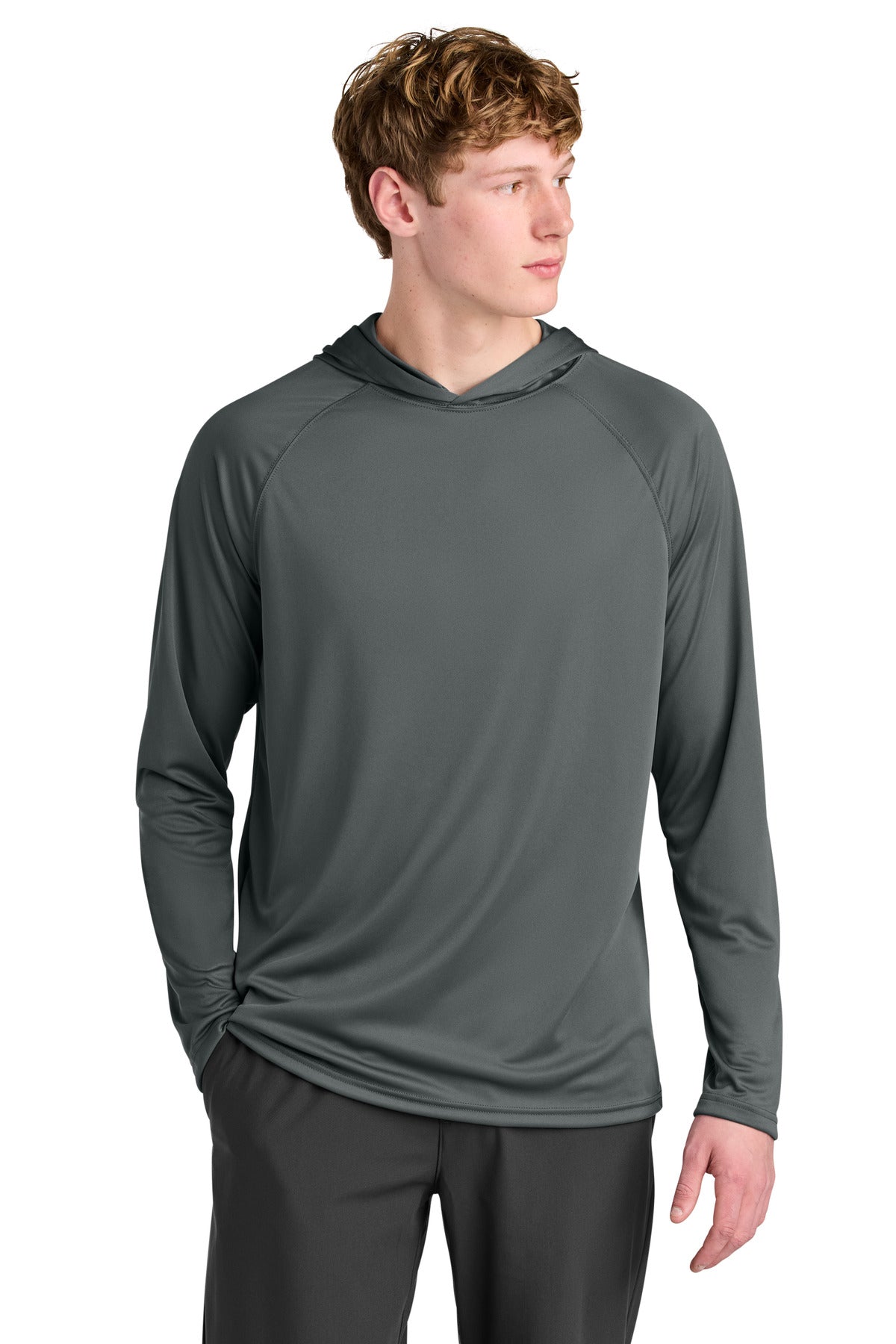 A4 Cooling Performance Long Sleeve Hooded Tee A4N3409 - Graphite - front