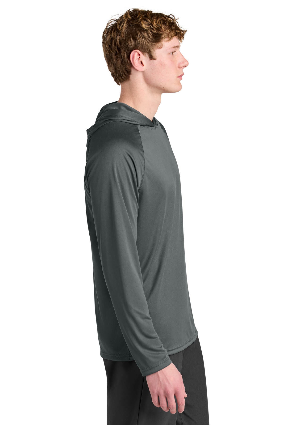 A4 Cooling Performance Long Sleeve Hooded Tee A4N3409 - Graphite - side