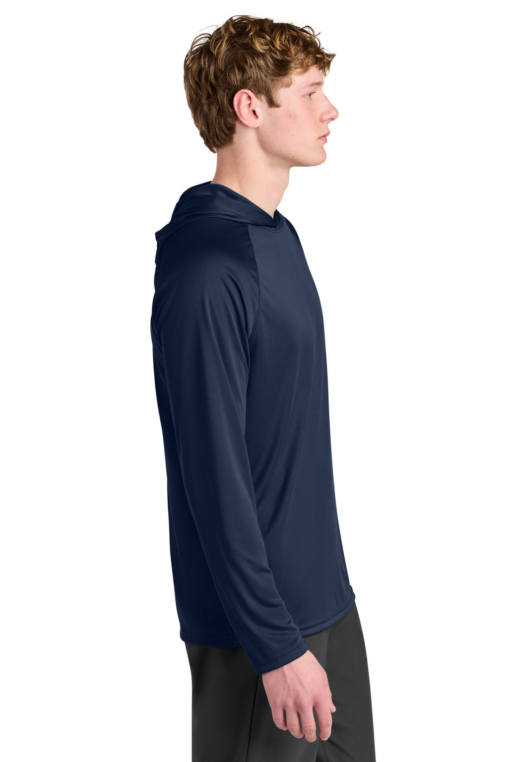 A4 Cooling Performance Long Sleeve Hooded Tee A4N3409 - Navy - side