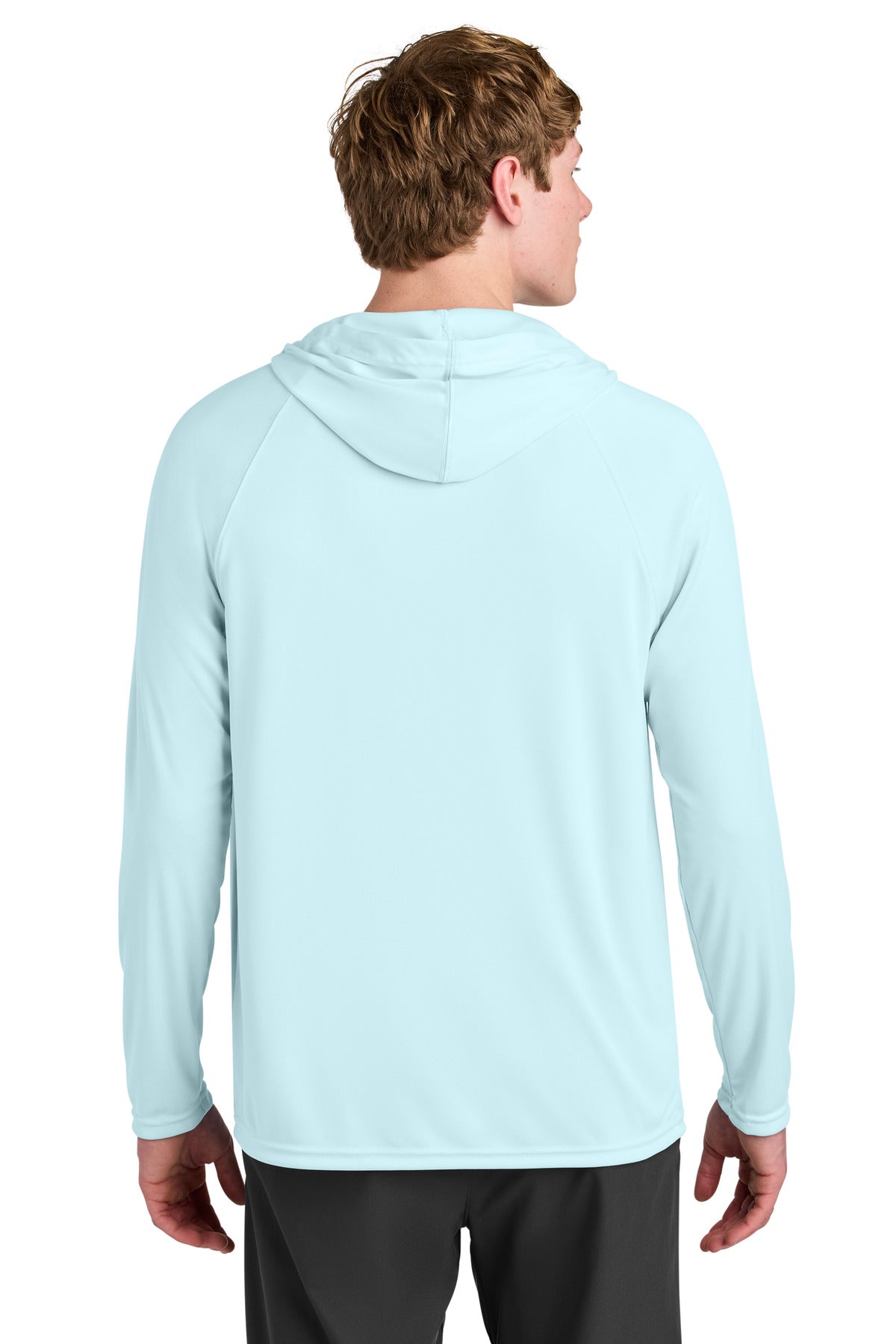 A4 Cooling Performance Long Sleeve Hooded Tee A4N3409 - Pastel Blue - back