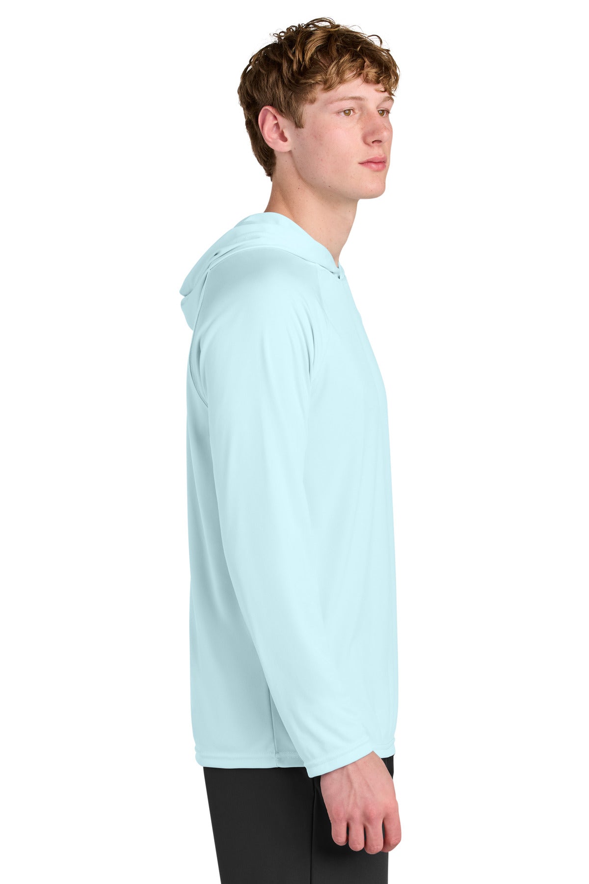 A4 Cooling Performance Long Sleeve Hooded Tee A4N3409 - Pastel Blue - side