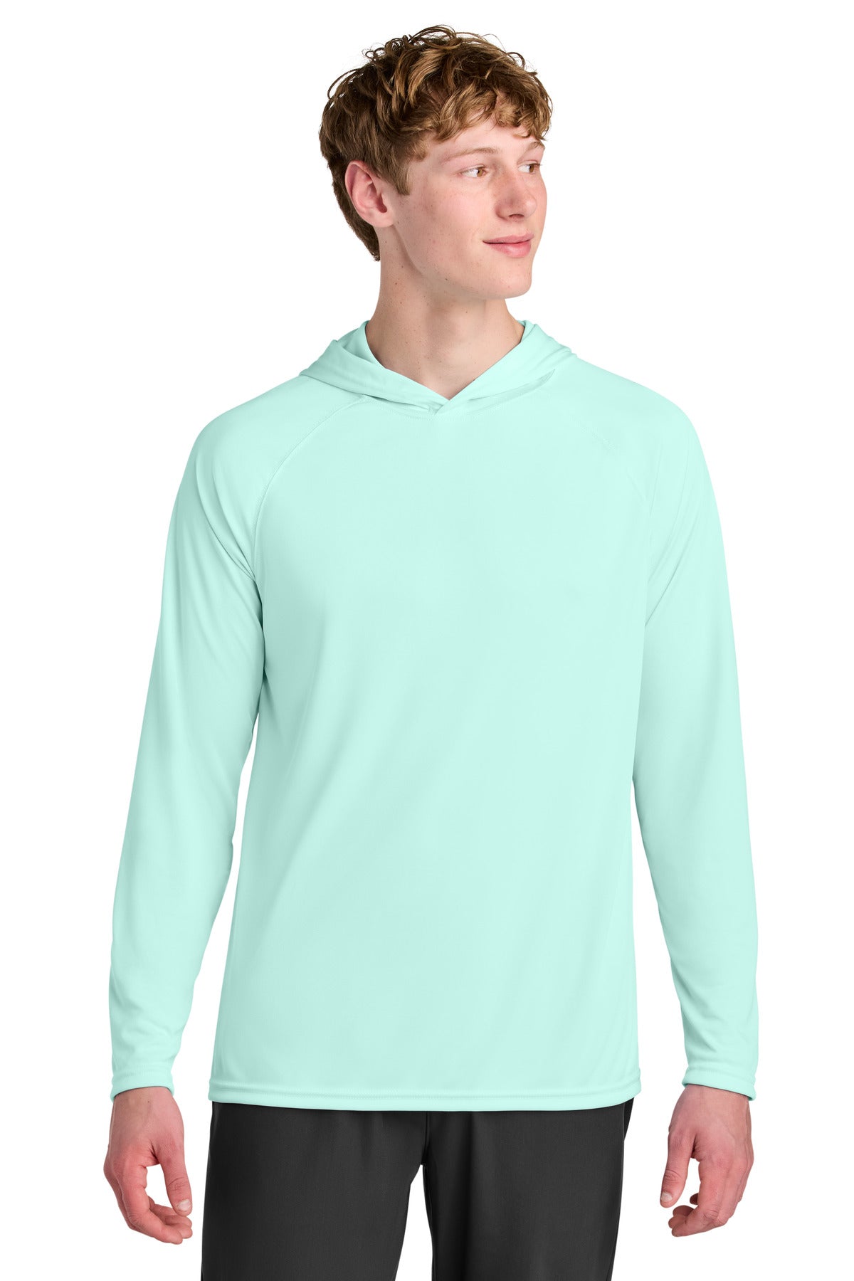 A4 Cooling Performance Long Sleeve Hooded Tee A4N3409 - Pastel Mint - front