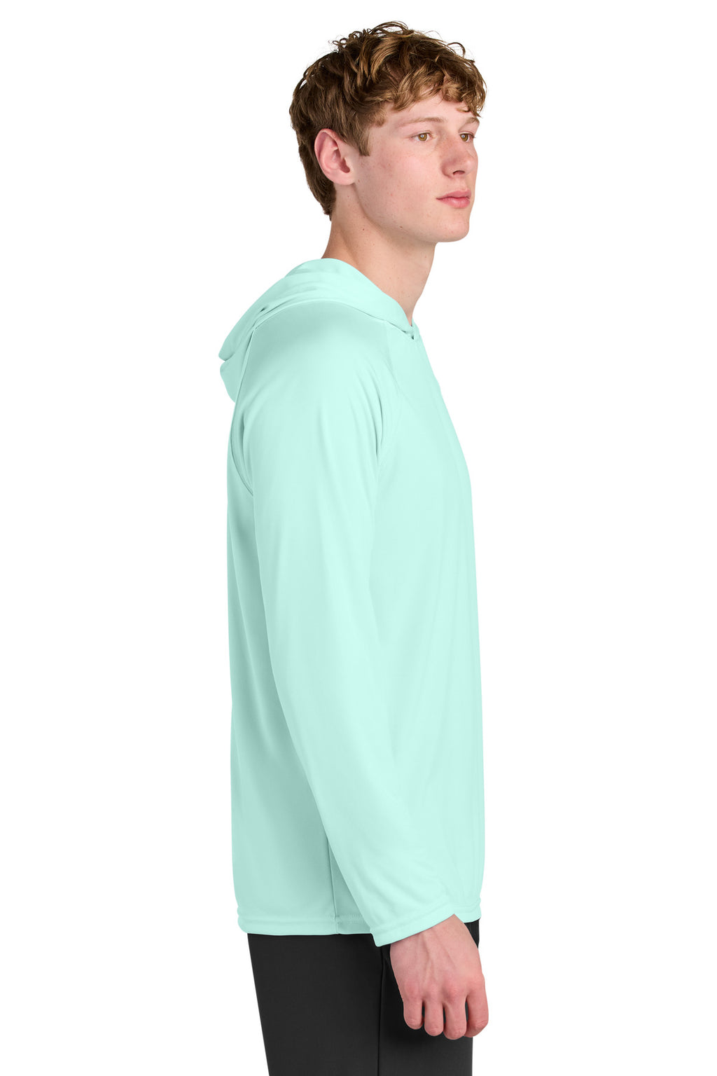 A4 Cooling Performance Long Sleeve Hooded Tee A4N3409 - Pastel Mint - side
