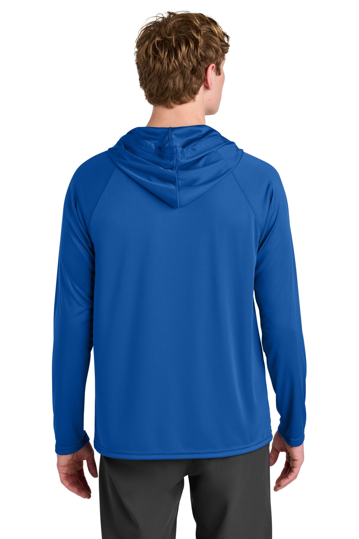 A4 Cooling Performance Long Sleeve Hooded Tee A4N3409 - Royal - back
