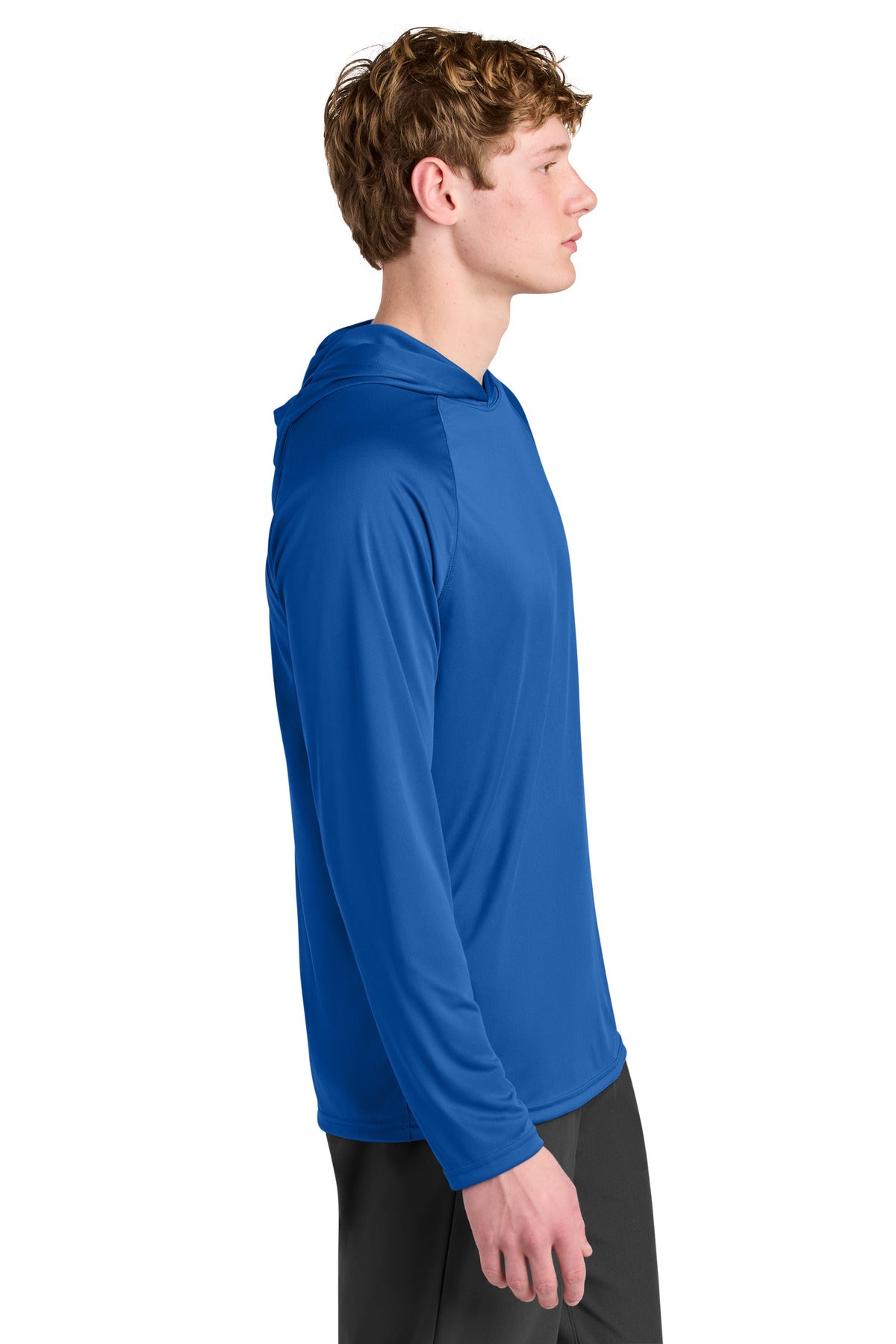A4 Cooling Performance Long Sleeve Hooded Tee A4N3409 - Royal - side