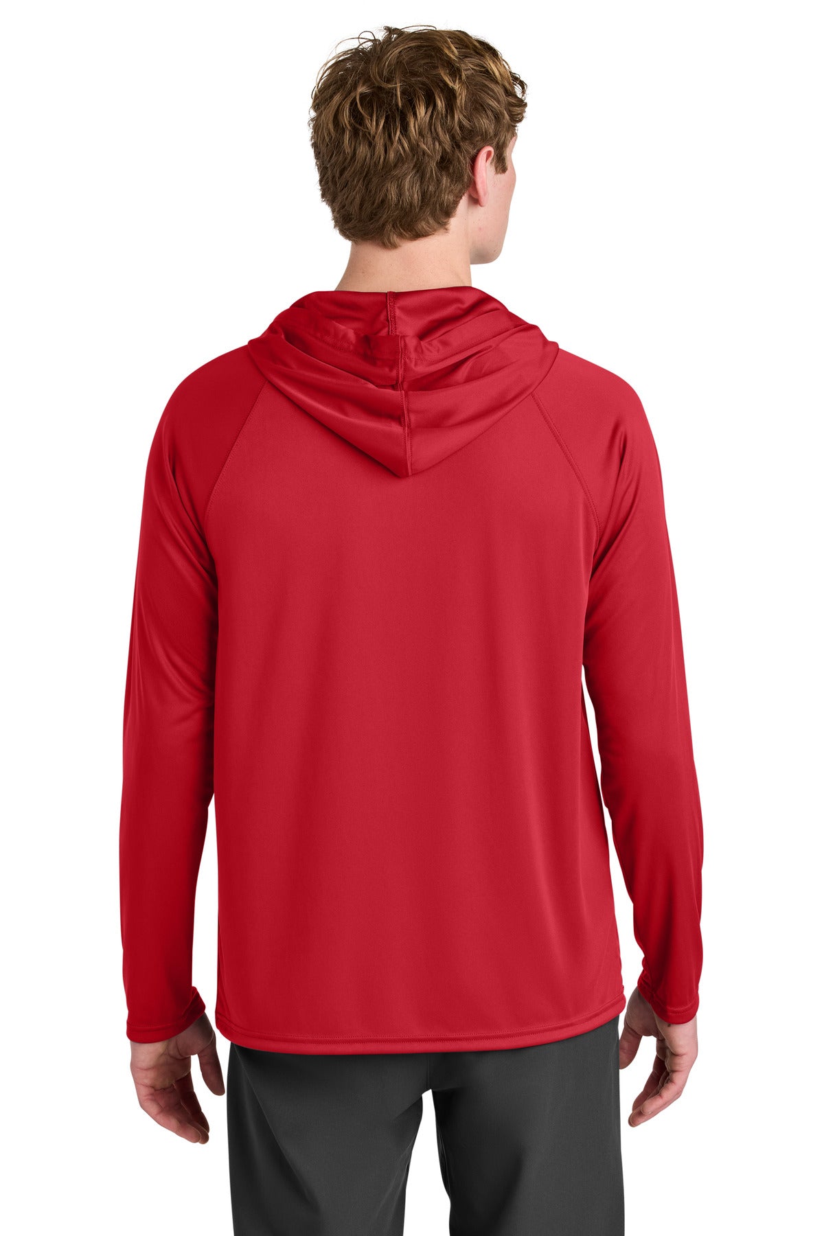 A4 Cooling Performance Long Sleeve Hooded Tee A4N3409 - Scarlet - back