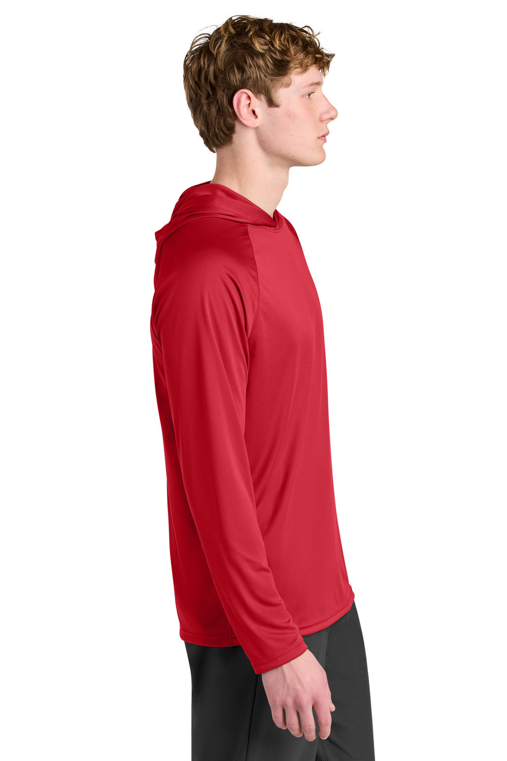 A4 Cooling Performance Long Sleeve Hooded Tee A4N3409 - Scarlet - side