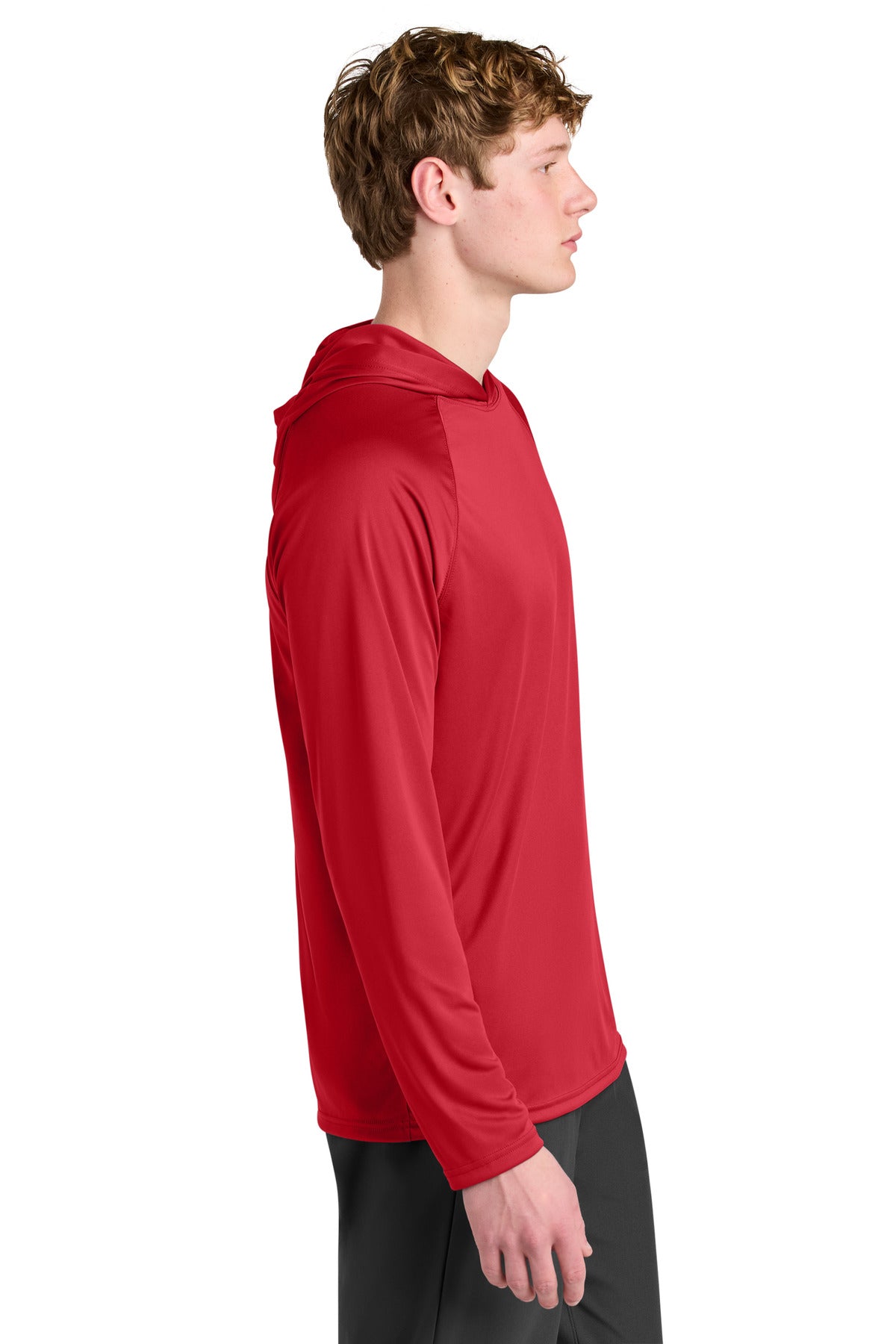 A4 Cooling Performance Long Sleeve Hooded Tee A4N3409 - Scarlet - side
