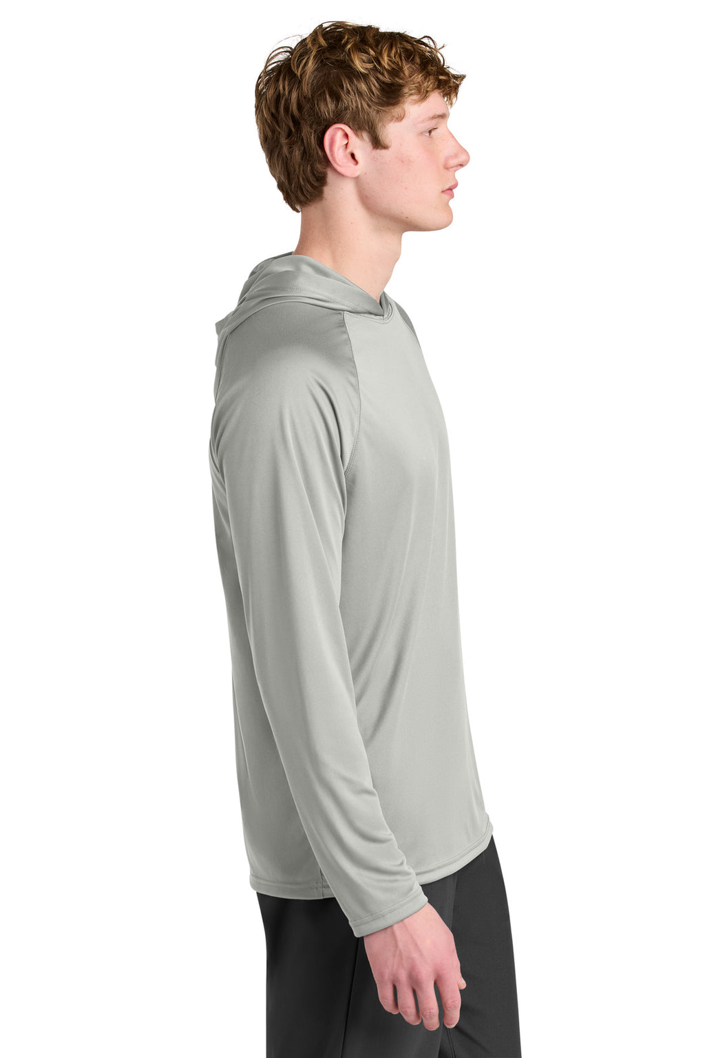 A4 Cooling Performance Long Sleeve Hooded Tee A4N3409 - Silver - side