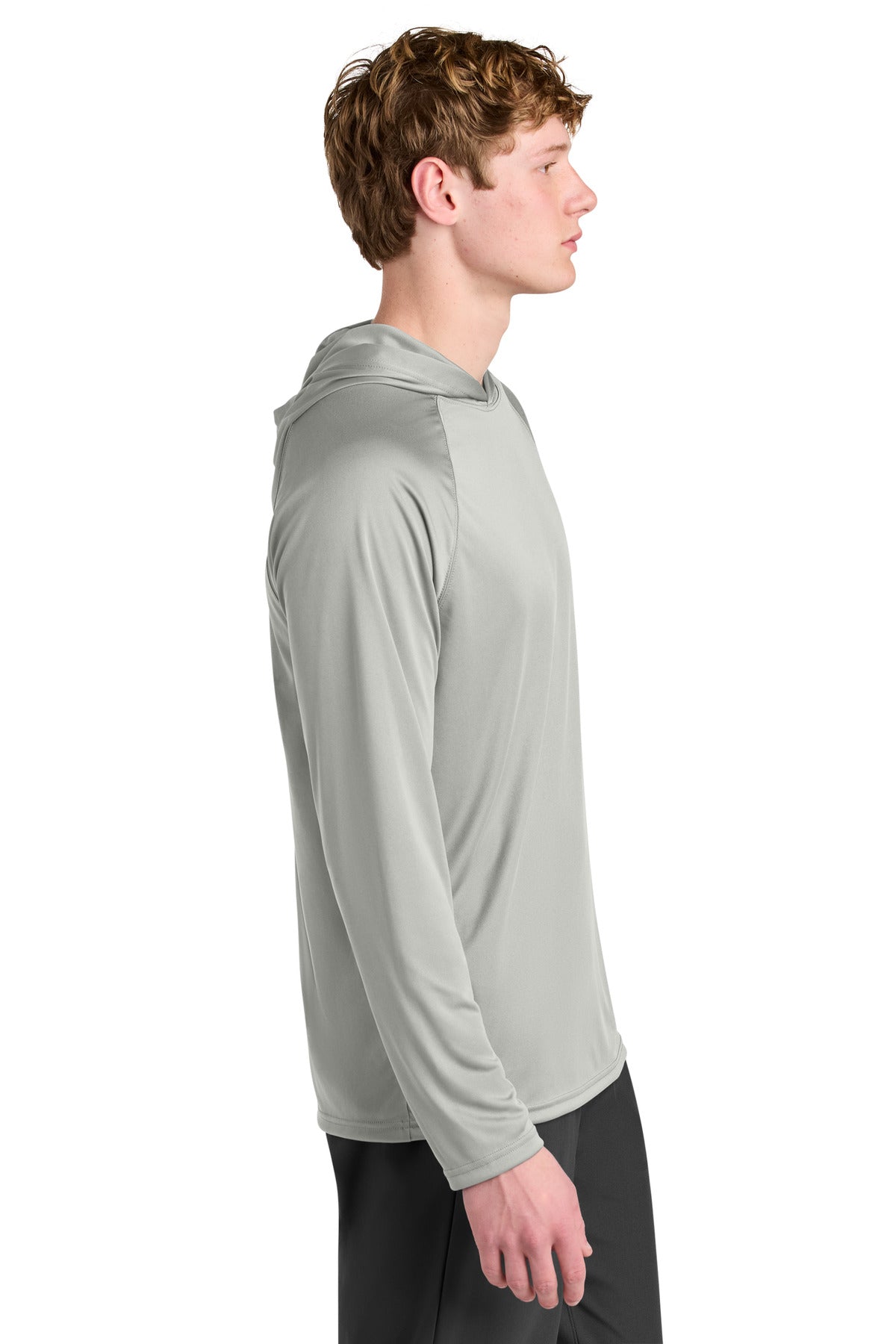 A4 Cooling Performance Long Sleeve Hooded Tee A4N3409 - Silver - side