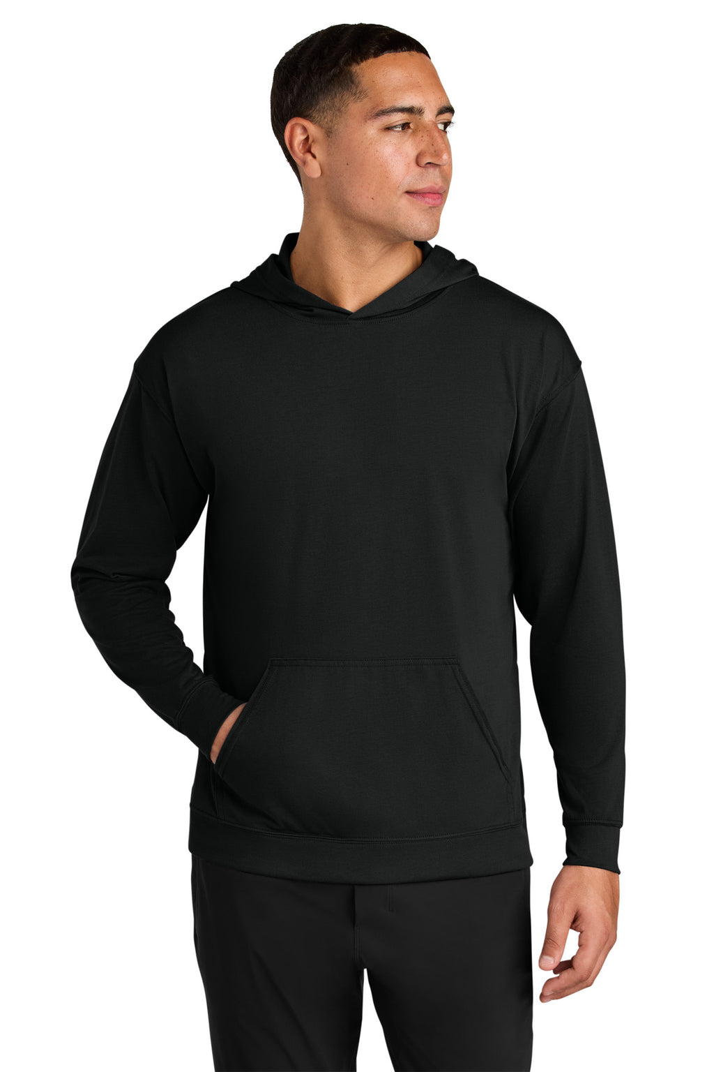 A4 Softek Long Sleeve Hooded Tee A4N3528 - Black - front