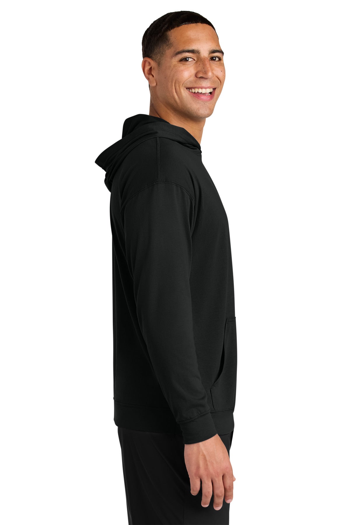 A4 Softek Long Sleeve Hooded Tee A4N3528 - Black - side