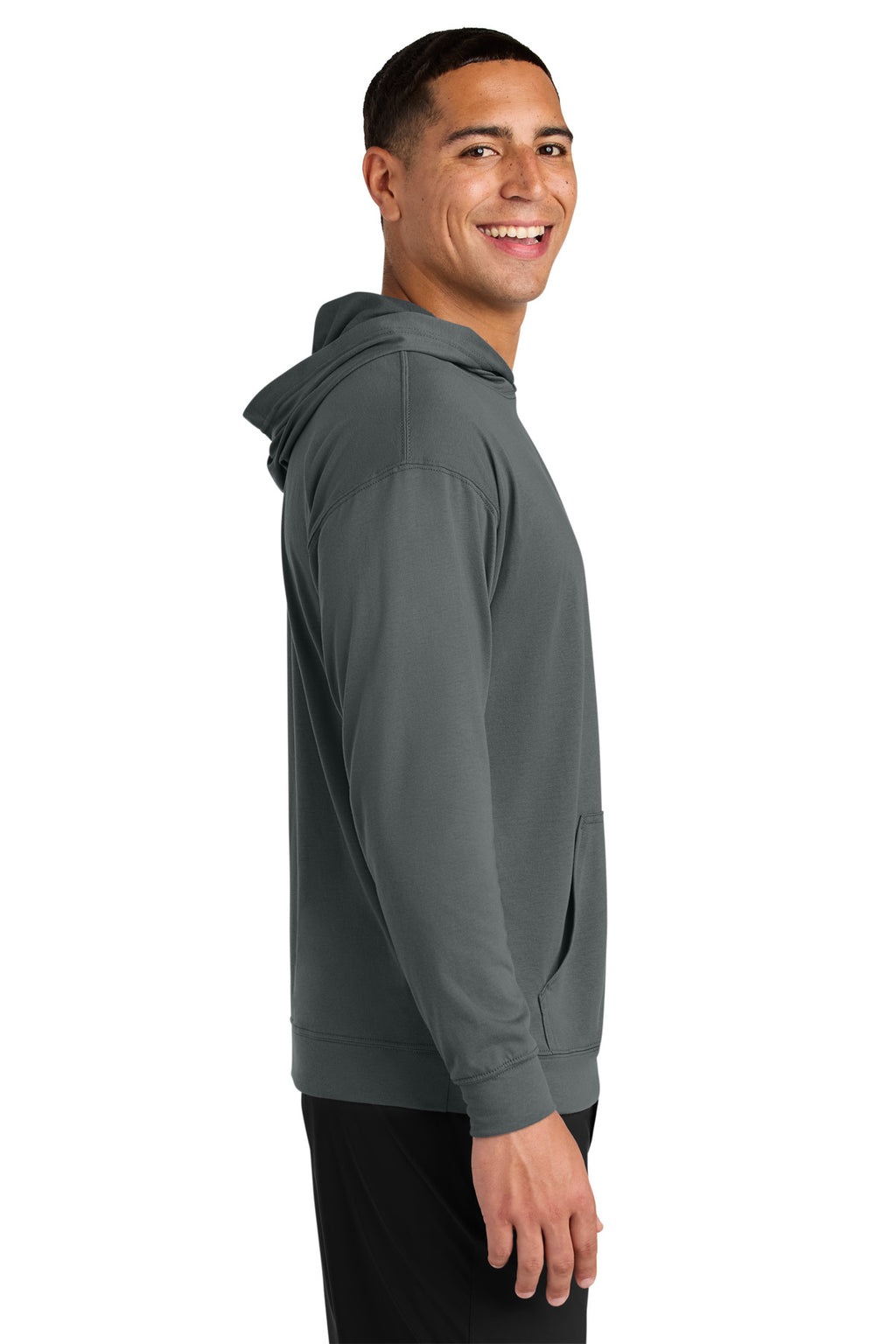 A4 Softek Long Sleeve Hooded Tee A4N3528 - Graphite - side