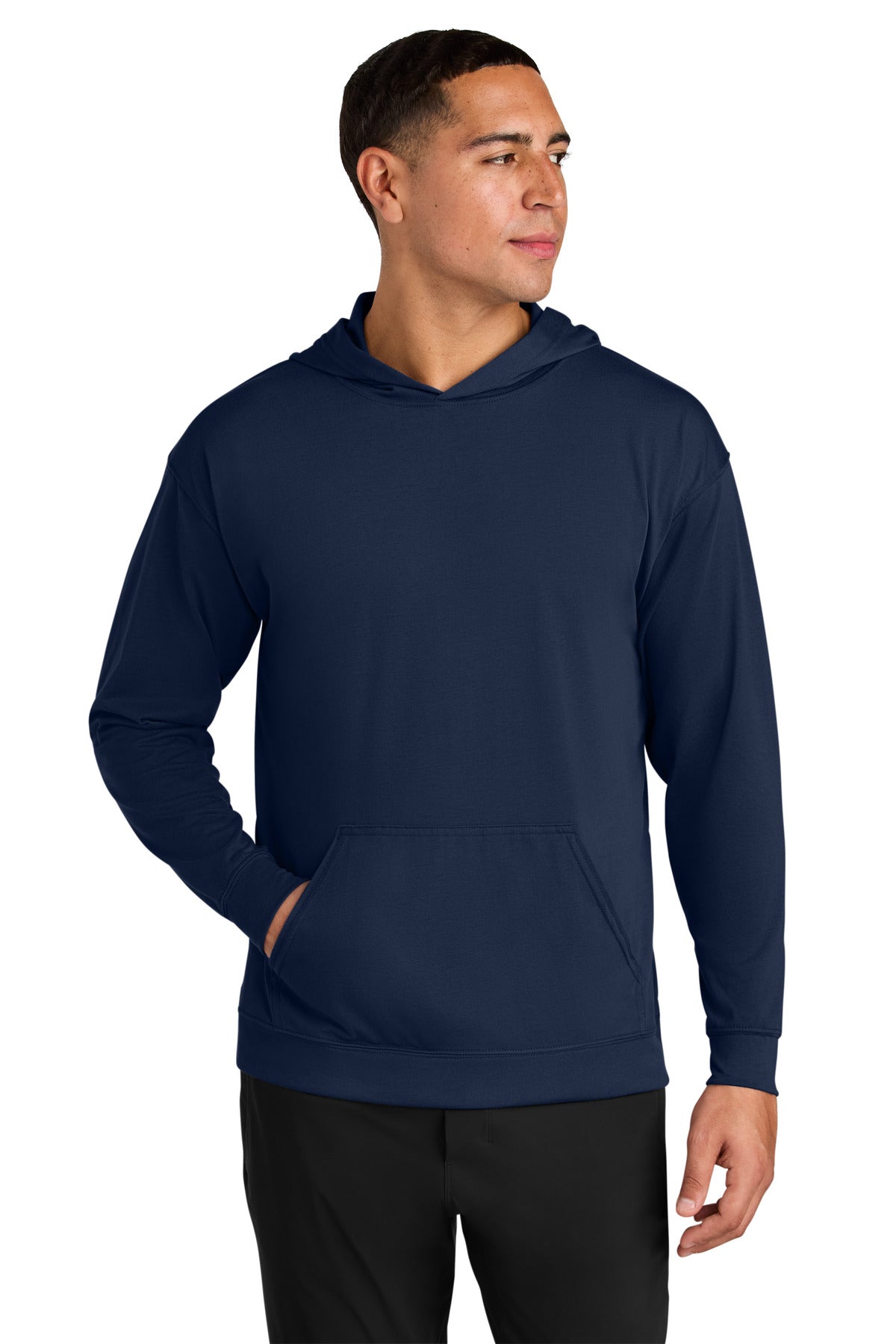 A4 Softek Long Sleeve Hooded Tee A4N3528 - Navy - front