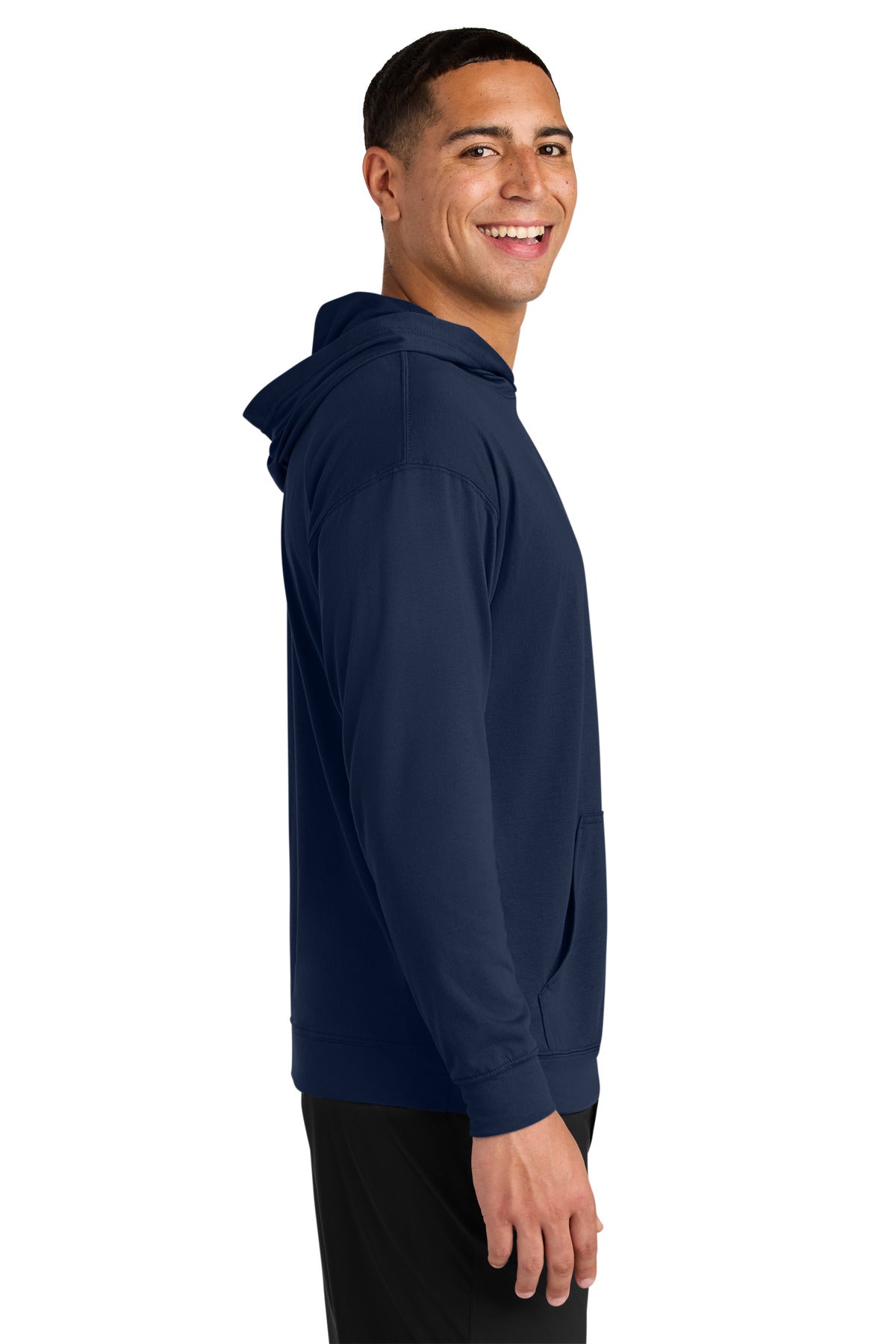 A4 Softek Long Sleeve Hooded Tee A4N3528 - Navy - side