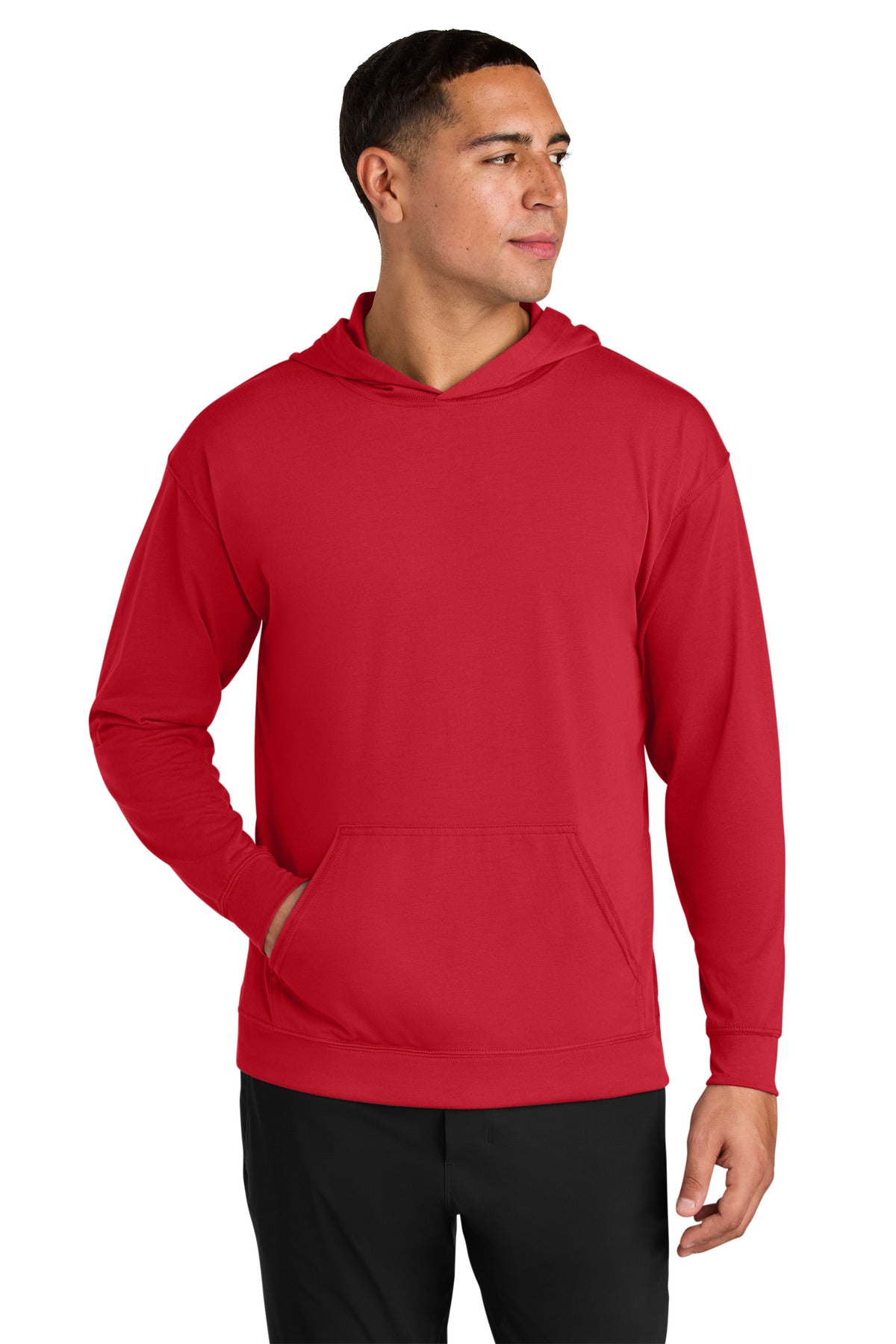 A4 Softek Long Sleeve Hooded Tee A4N3528 - Scarlet - front