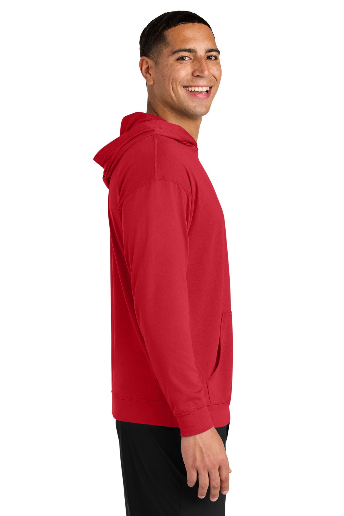 A4 Softek Long Sleeve Hooded Tee A4N3528 - Scarlet - side