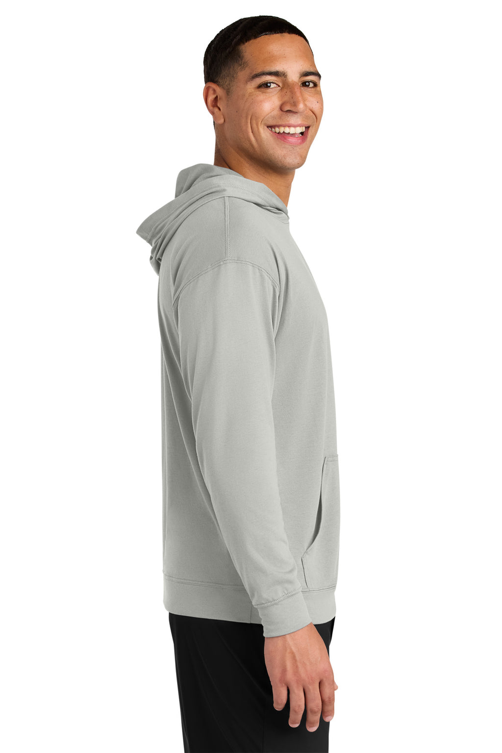 A4 Softek Long Sleeve Hooded Tee A4N3528 - Silver - side