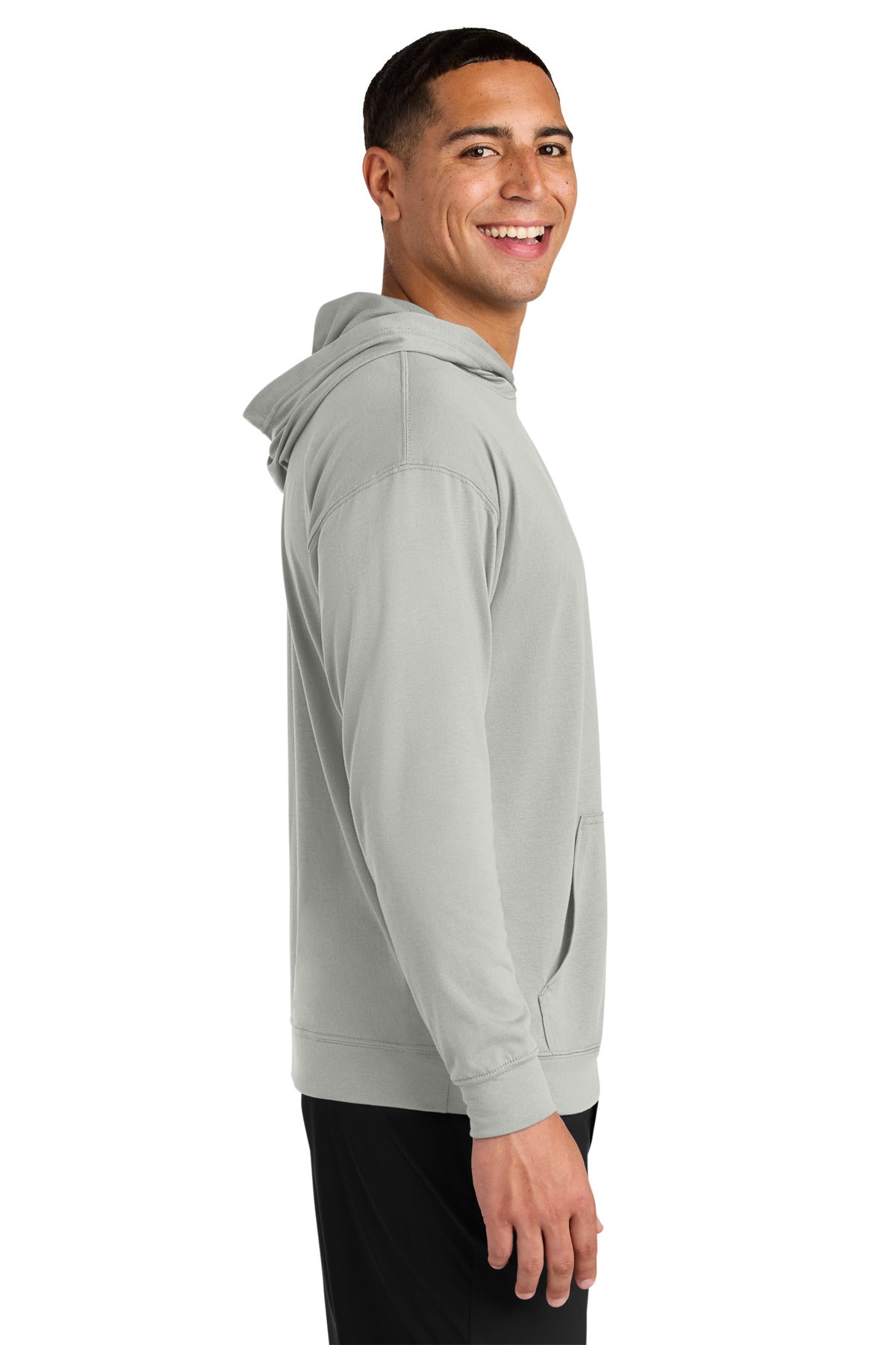 A4 Softek Long Sleeve Hooded Tee A4N3528 - Silver - side