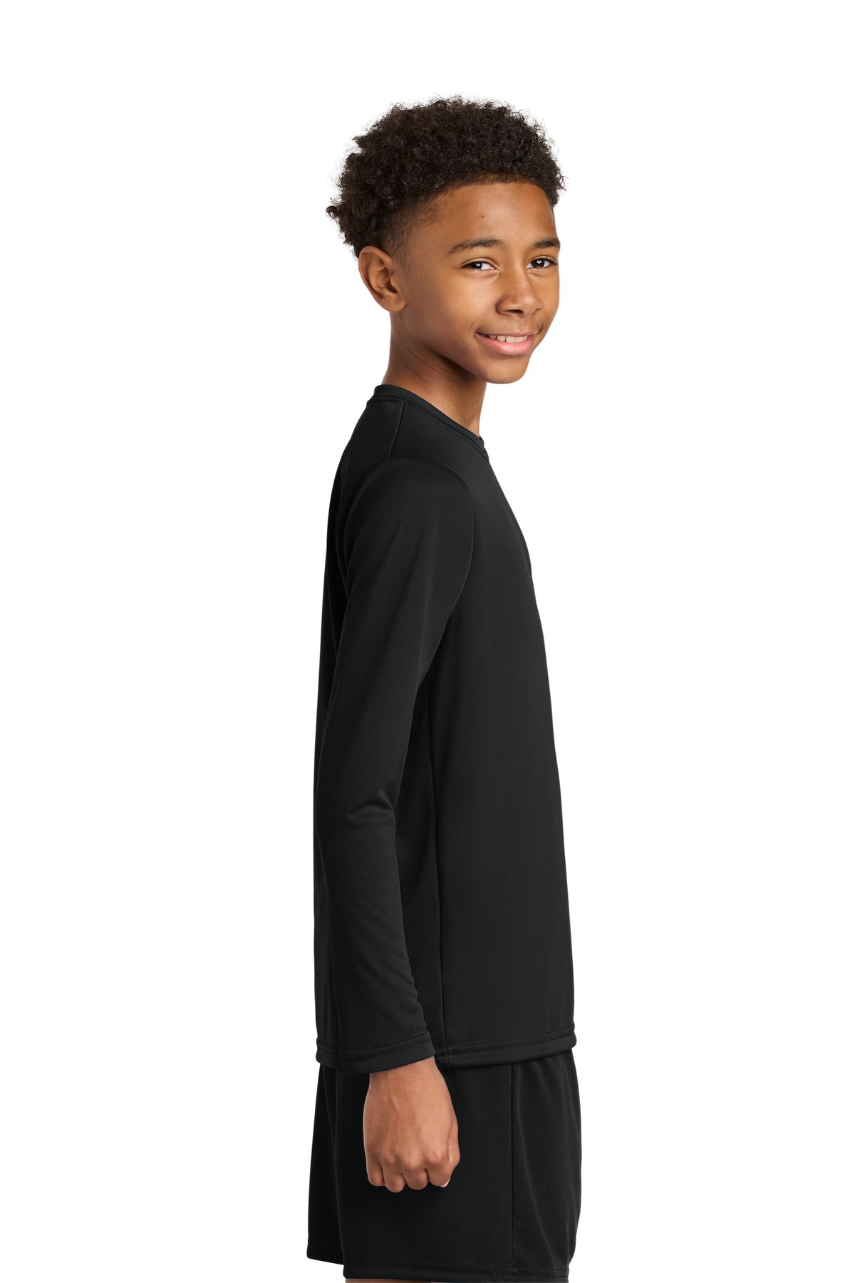 A4 Youth Cooling Performance Long Sleeve Tee A4NB3165 - Black - side