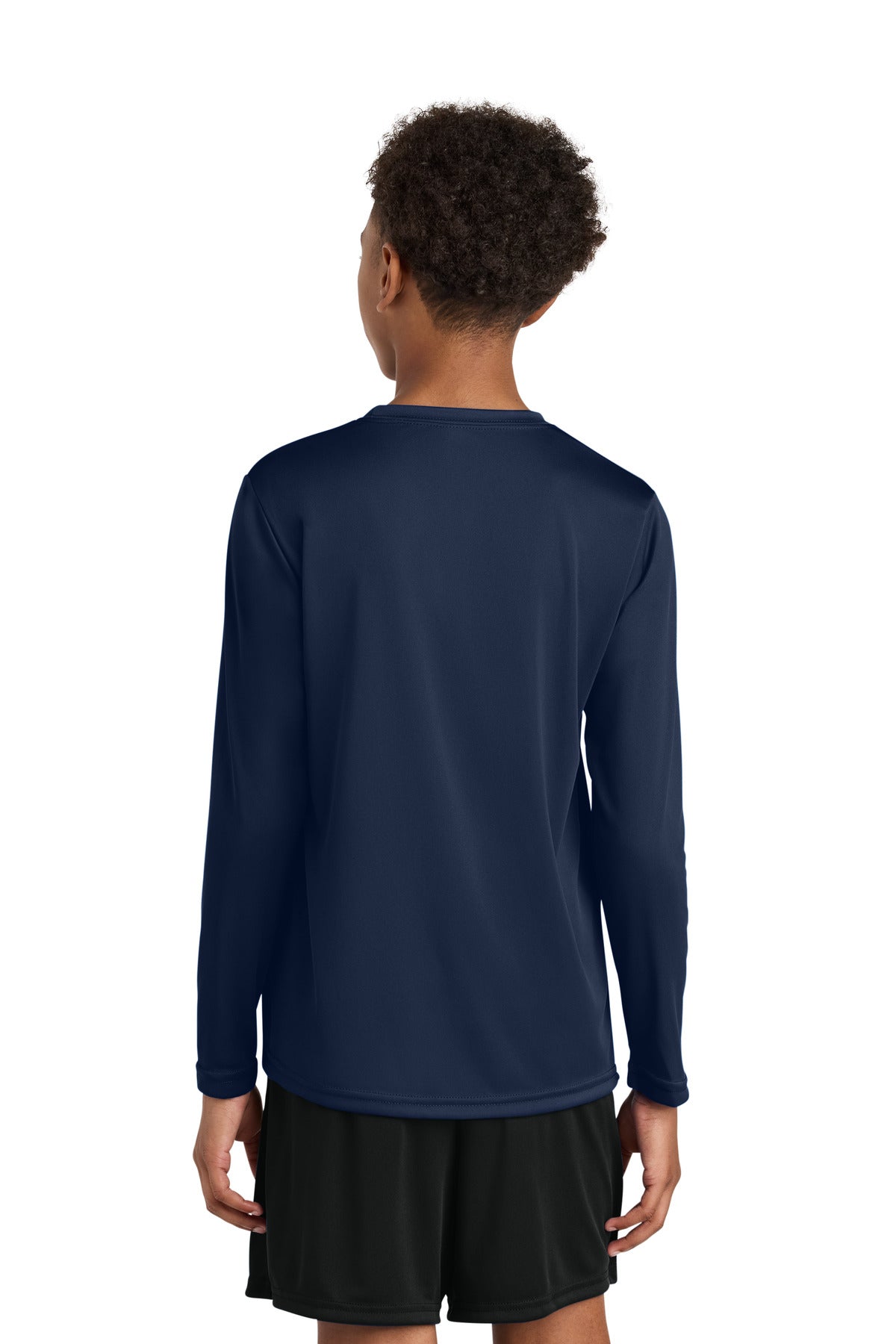 A4 Youth Cooling Performance Long Sleeve Tee A4NB3165 - Navy - back
