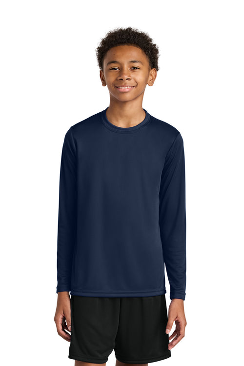 A4 Youth Cooling Performance Long Sleeve Tee A4NB3165 - Navy - front