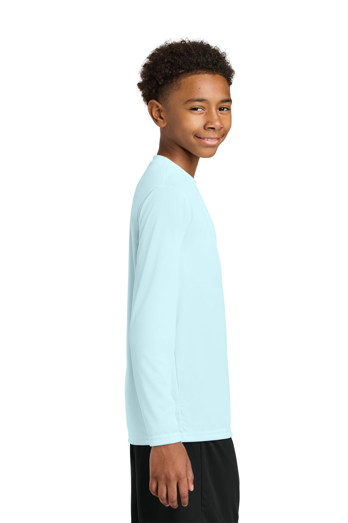 A4 Youth Cooling Performance Long Sleeve Tee A4NB3165 - Pastel Blue - side