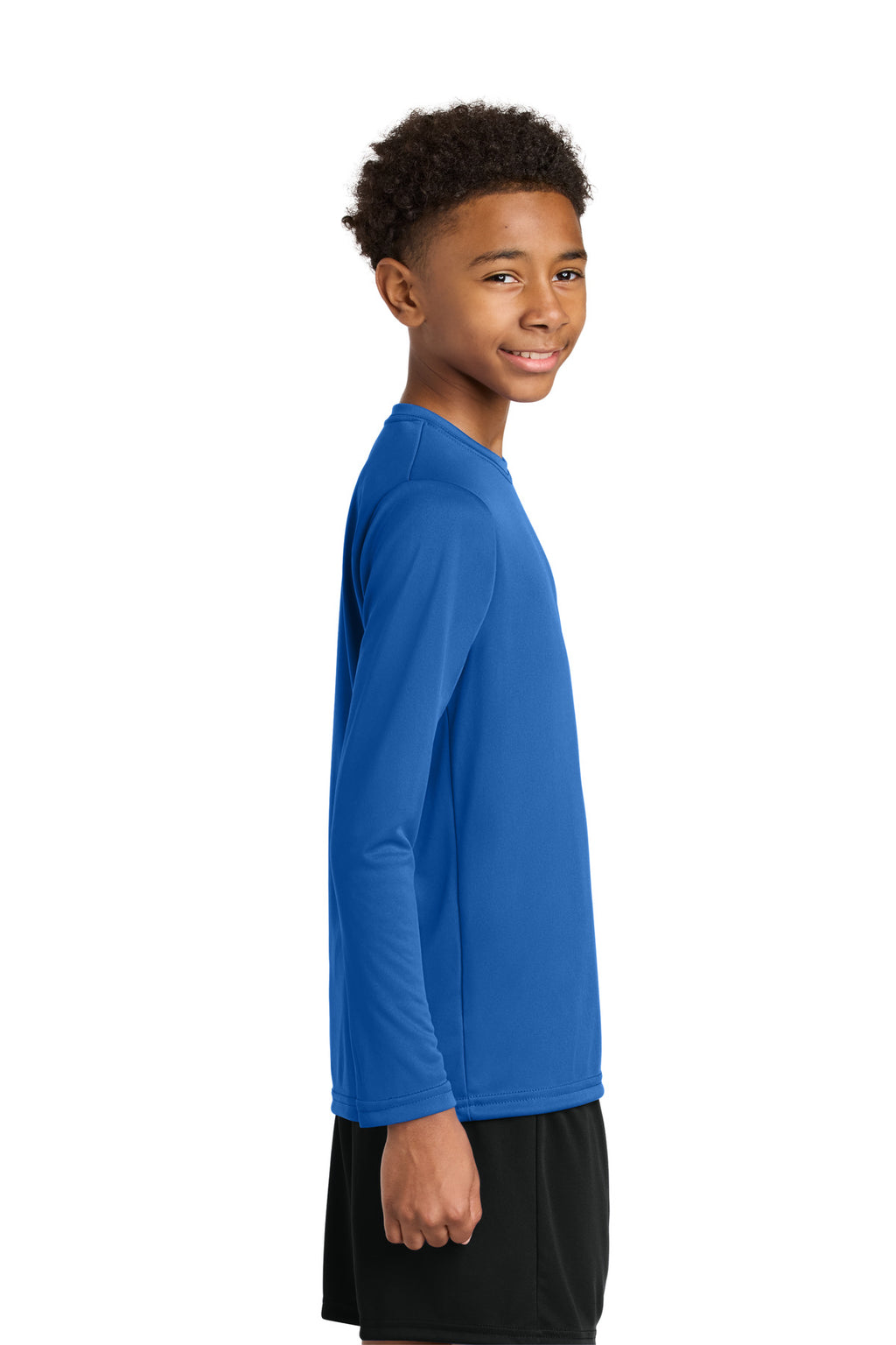 A4 Youth Cooling Performance Long Sleeve Tee A4NB3165 - Royal - side