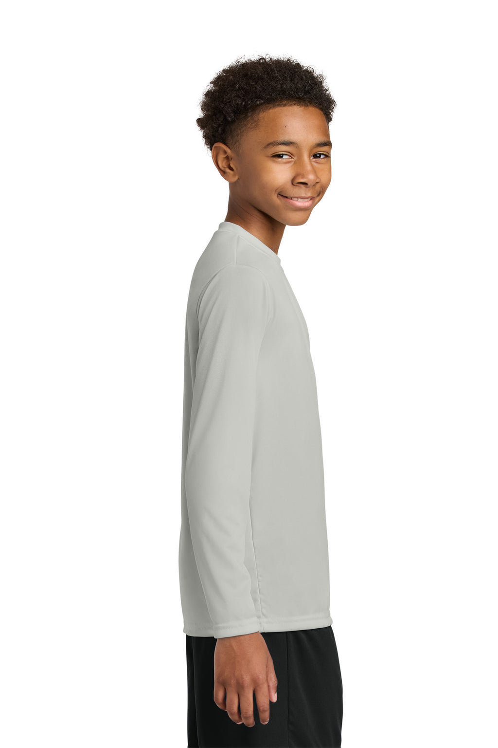 A4 Youth Cooling Performance Long Sleeve Tee A4NB3165 - Silver - side