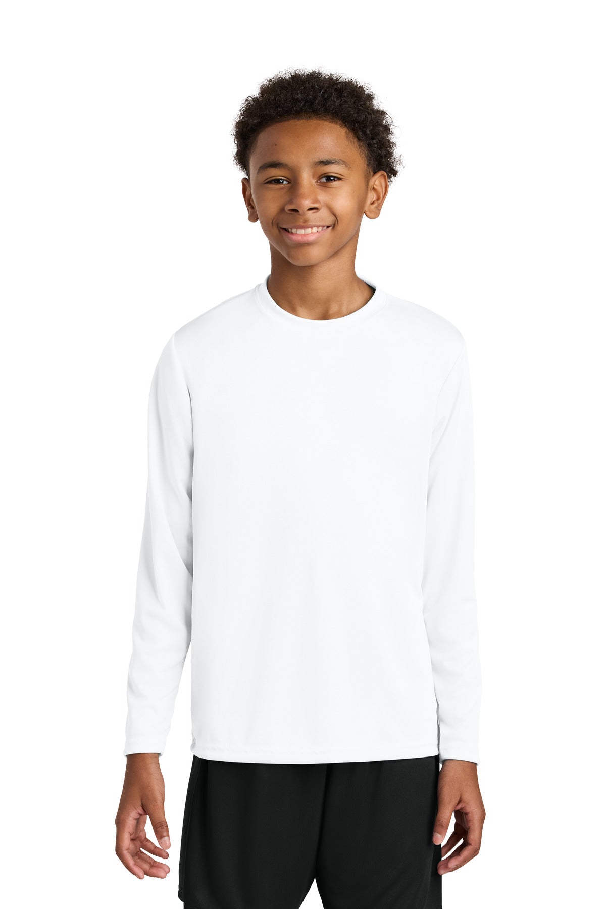A4 Youth Cooling Performance Long Sleeve Tee A4NB3165 - White - front