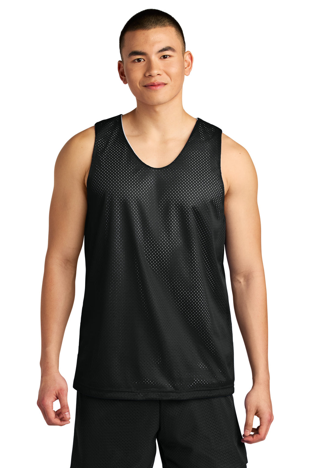 A4 Sprint Reversible Mesh Tank A4NF1270 - Black/ White - front
