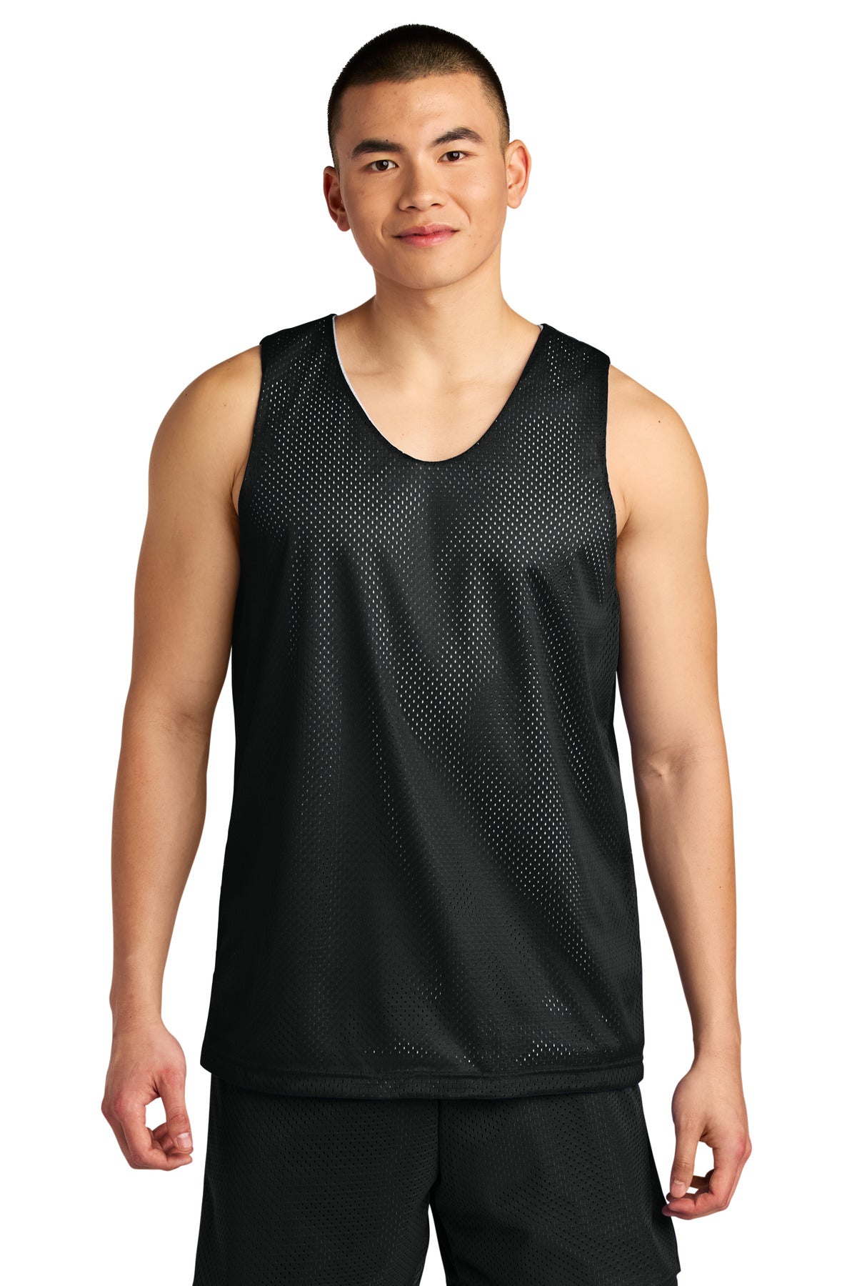A4 Sprint Reversible Mesh Tank A4NF1270 - Black/ White - front