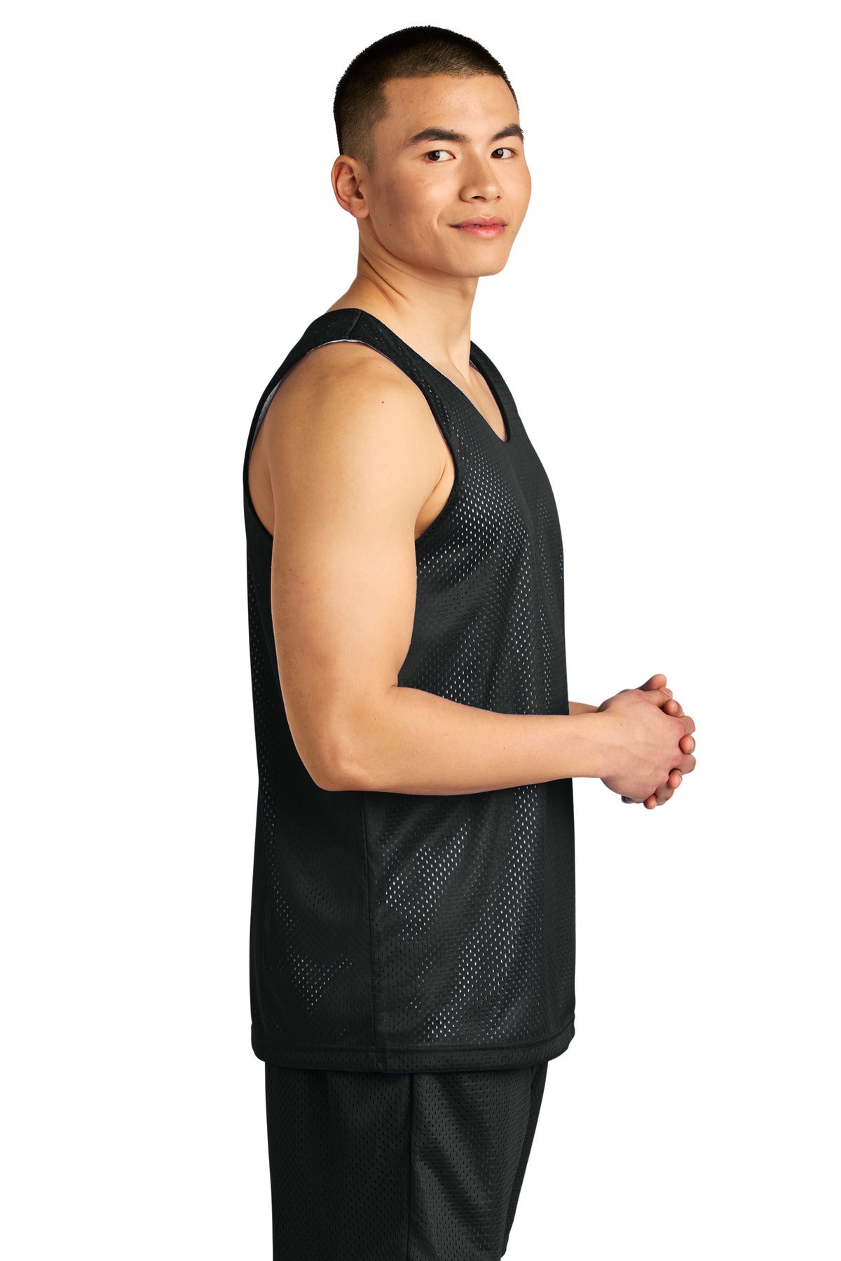 A4 Sprint Reversible Mesh Tank A4NF1270 - Black/ White - side