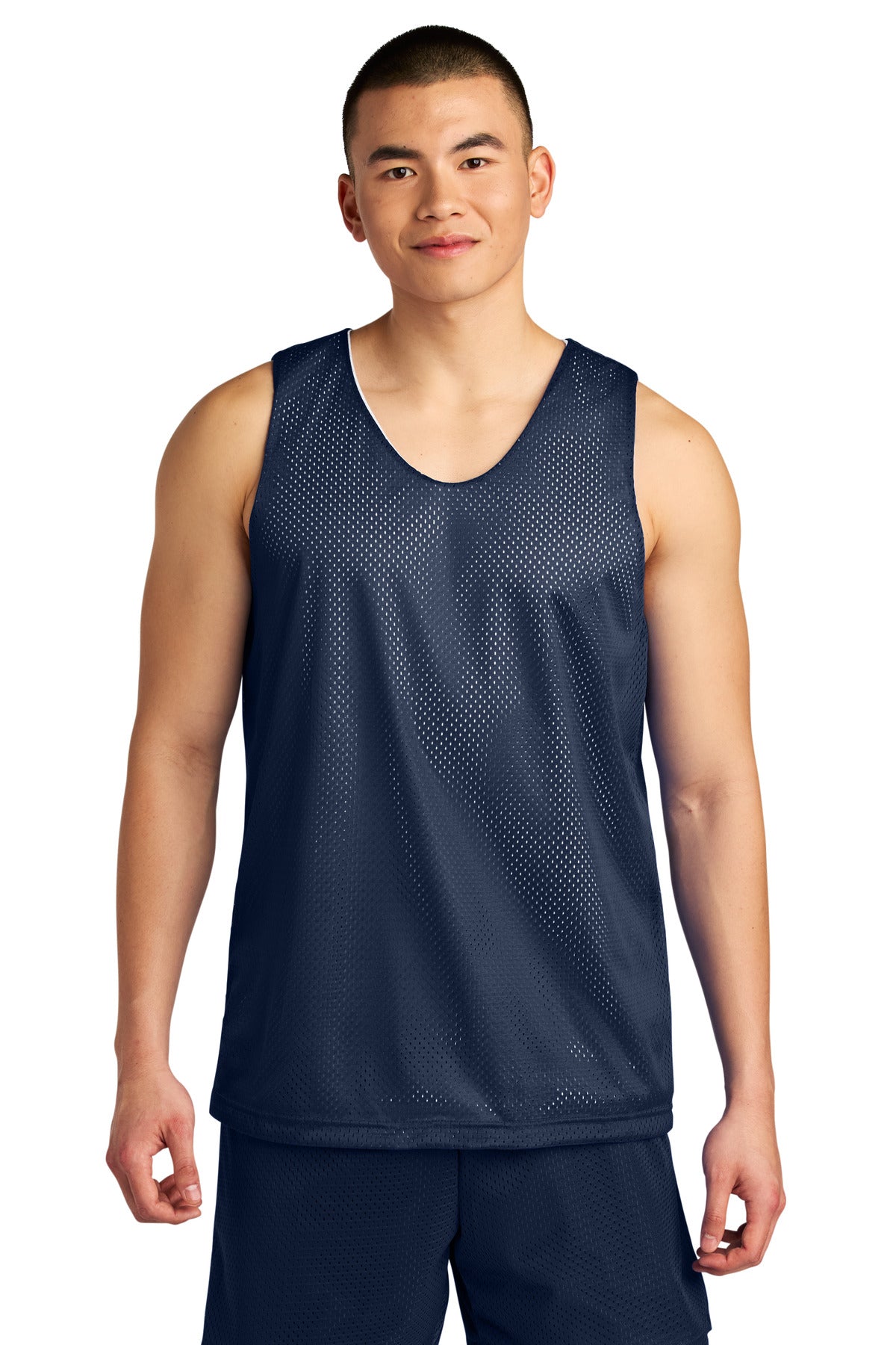 A4 Sprint Reversible Mesh Tank A4NF1270 - Navy/ White - front