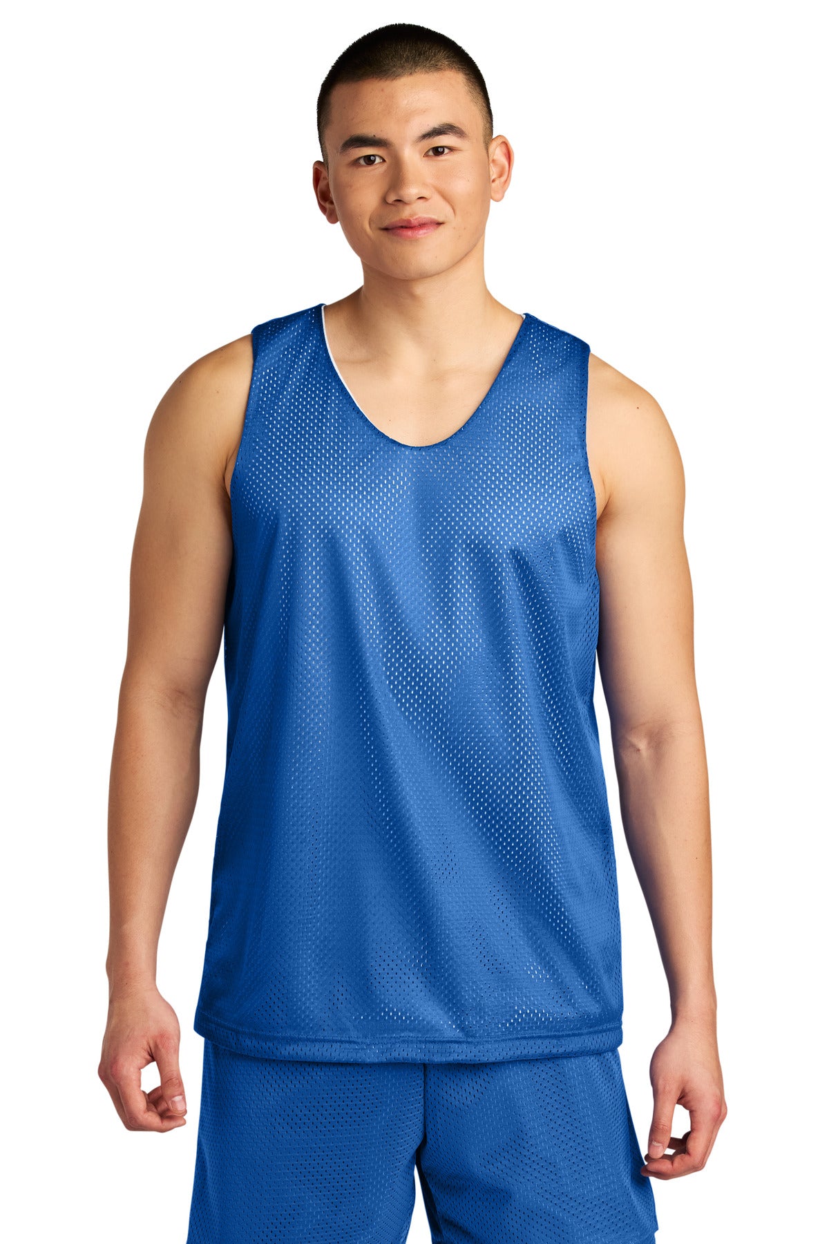 A4 Sprint Reversible Mesh Tank A4NF1270 - Royal/ White - front
