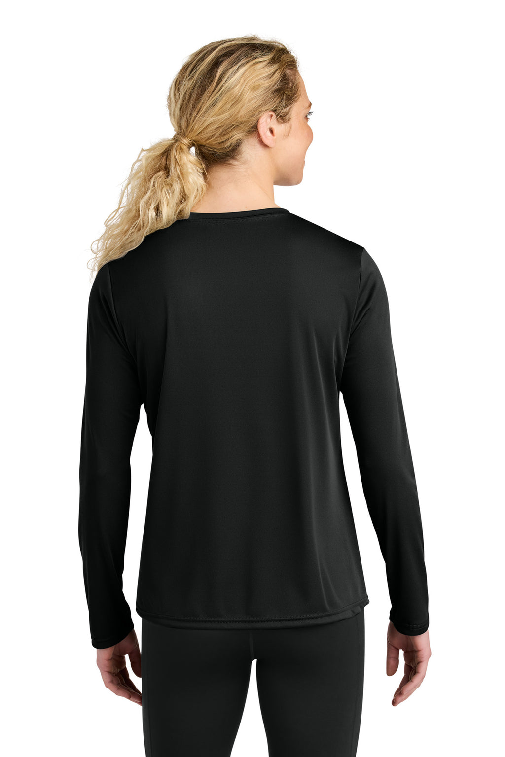 A4 Women's Cooling Performance Long Sleeve Tee A4NW3002 - Black - back